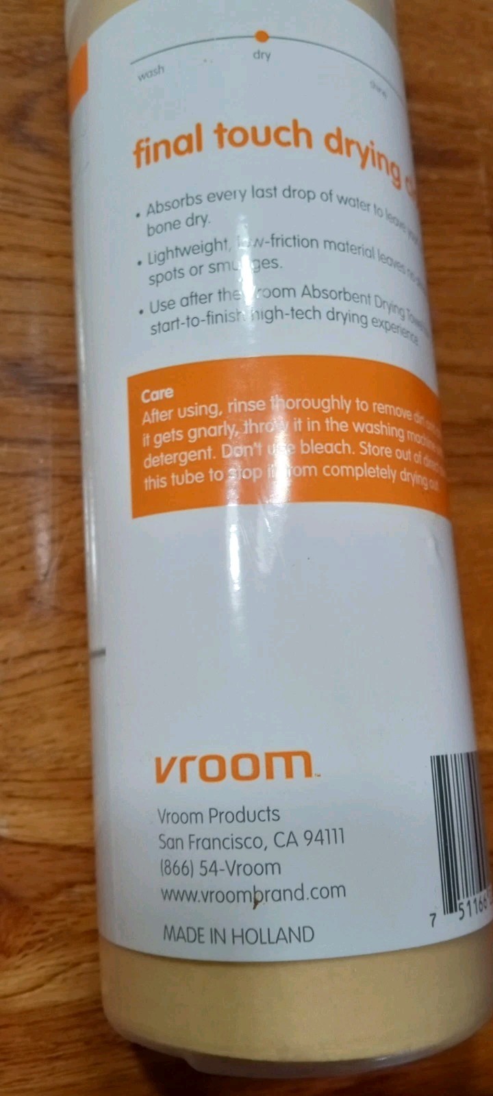 VROOM Final Touch 3 Sq. Foot Car Synthetic Drying Absorbing Chamois Cloth