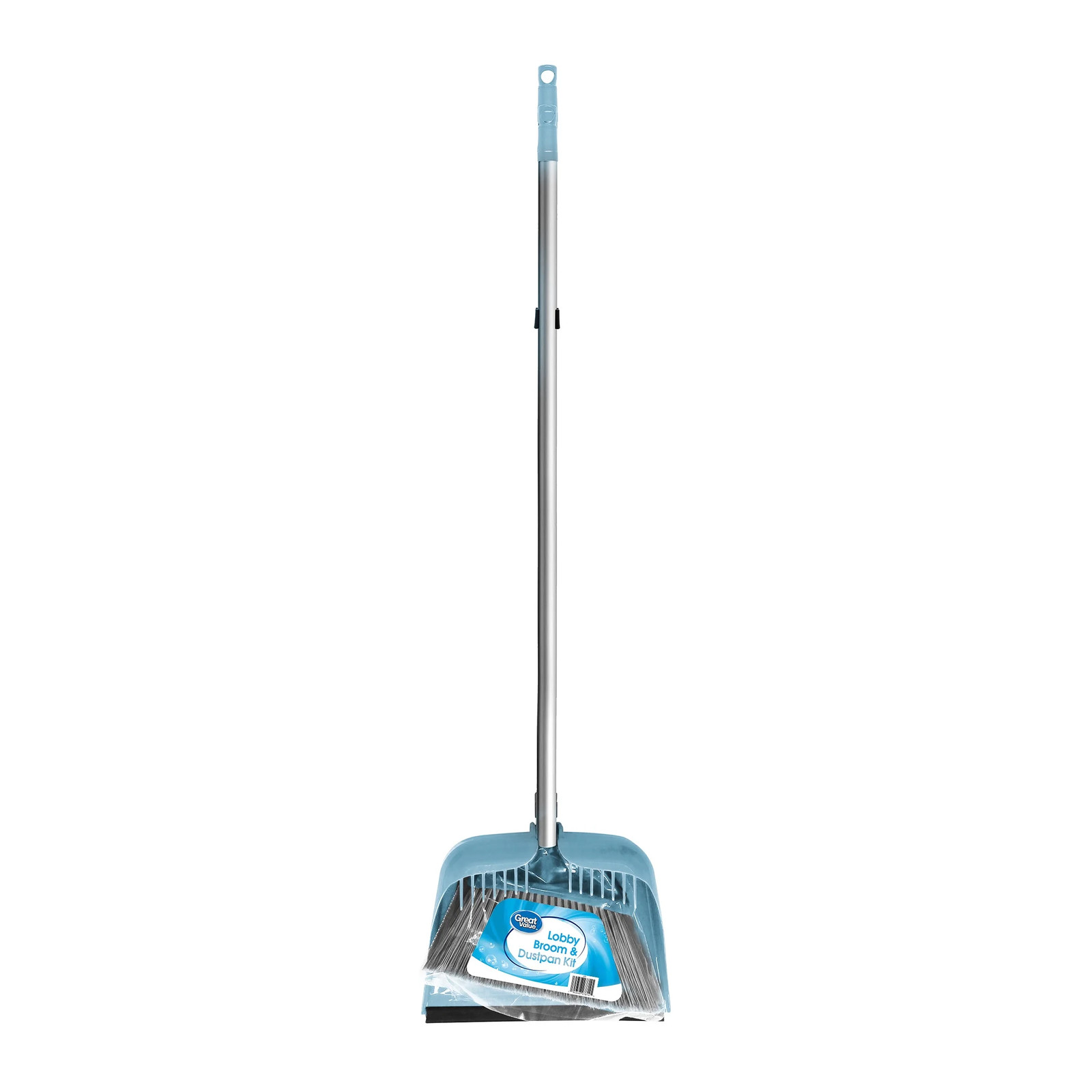 Lobby Broom and Dustpan Set, 2.75″ x 11.81″ x 41″, Blue