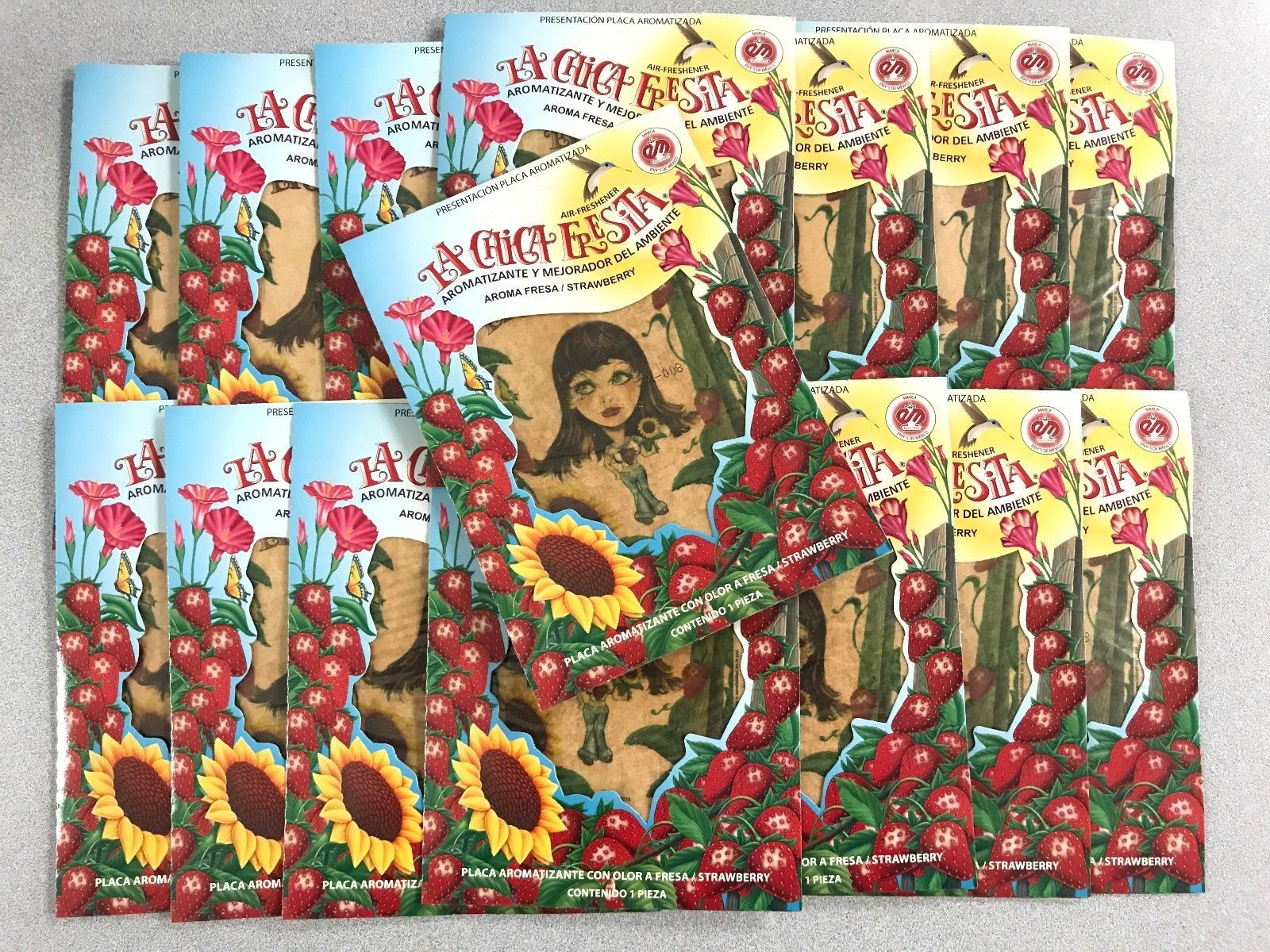15pack LA CHICA FRESITA Fresa/Strawberry Car Air Freshener Aromatizante Mexico
