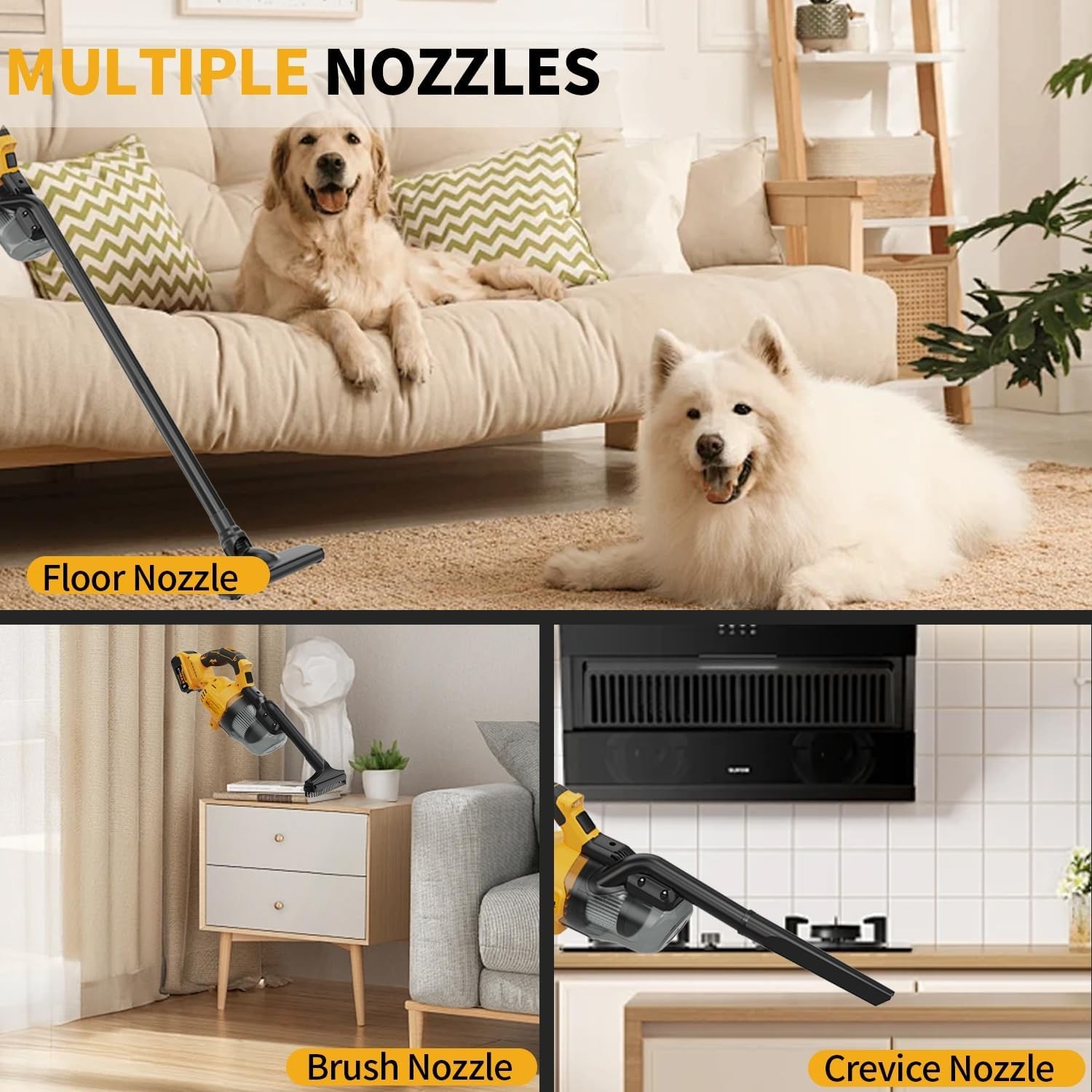Quiet & Efficient 5-in-1 Handheld Vacuum with 67 dB Noise Level – Huge Dustbin