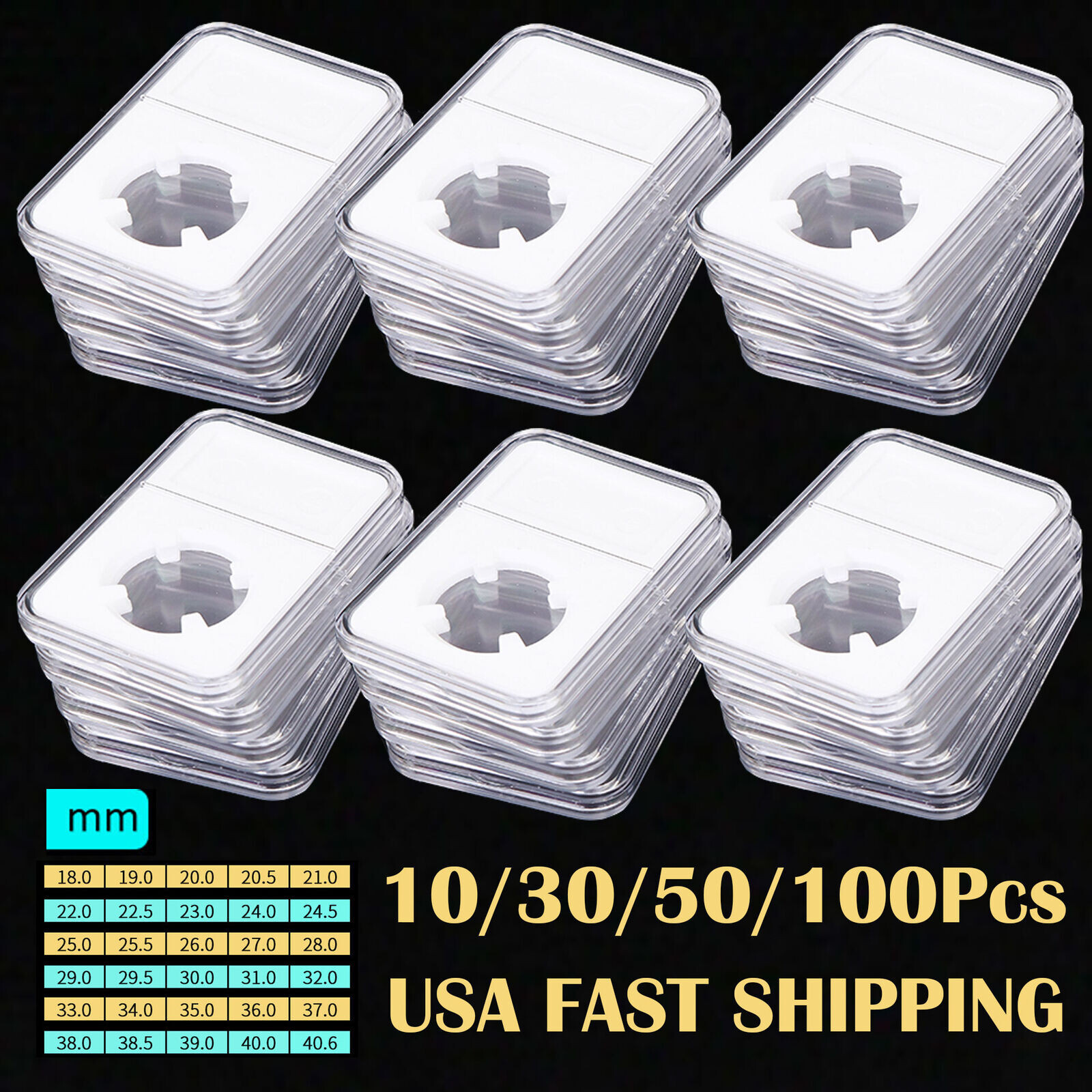Coin Slab Holders For Grade PCGS NGC Display Storage Collection Box 18 38 40mm