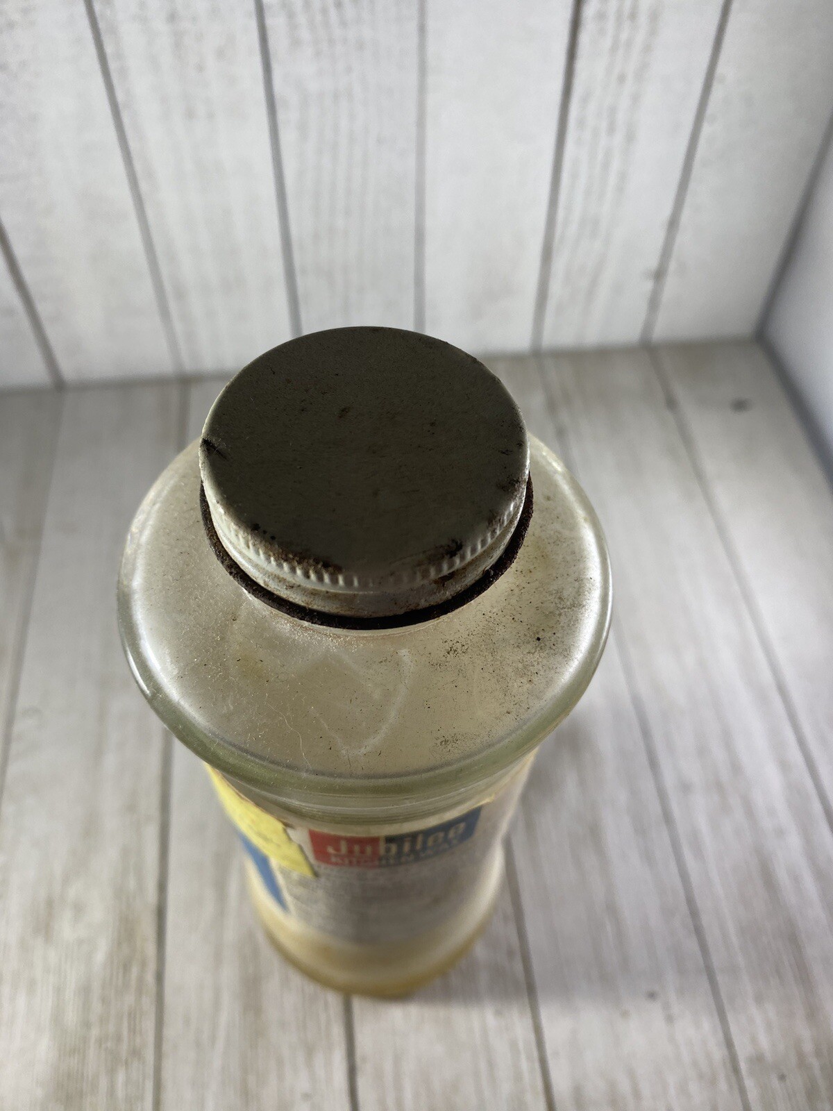 Vintage Jubilee Kitchen Wax Liquid Protects Glass Bottle