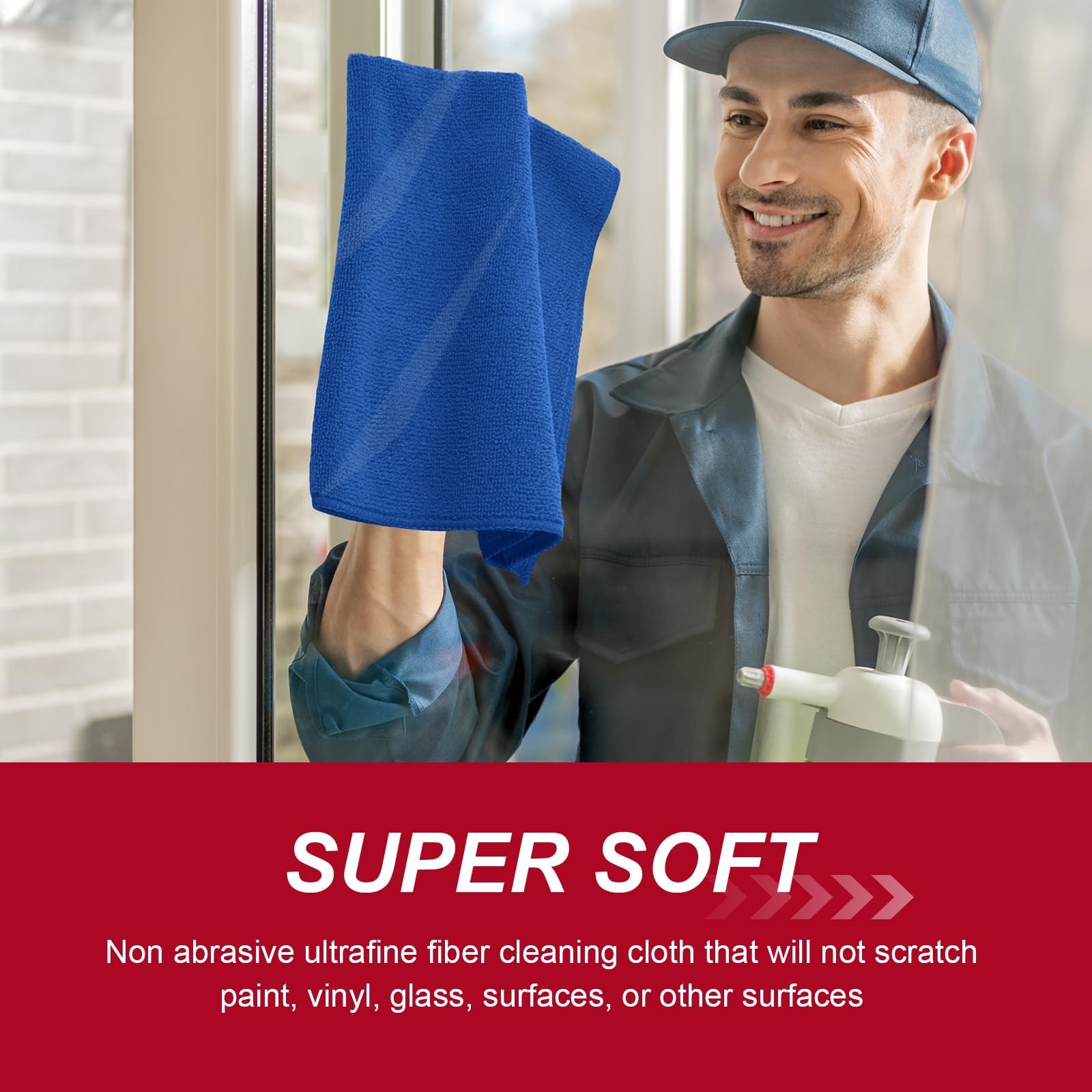 200 Pcs Microfiber Cleaning Cloths 16×16″ Ultra Absorbent Reusable Lint-Free Tow