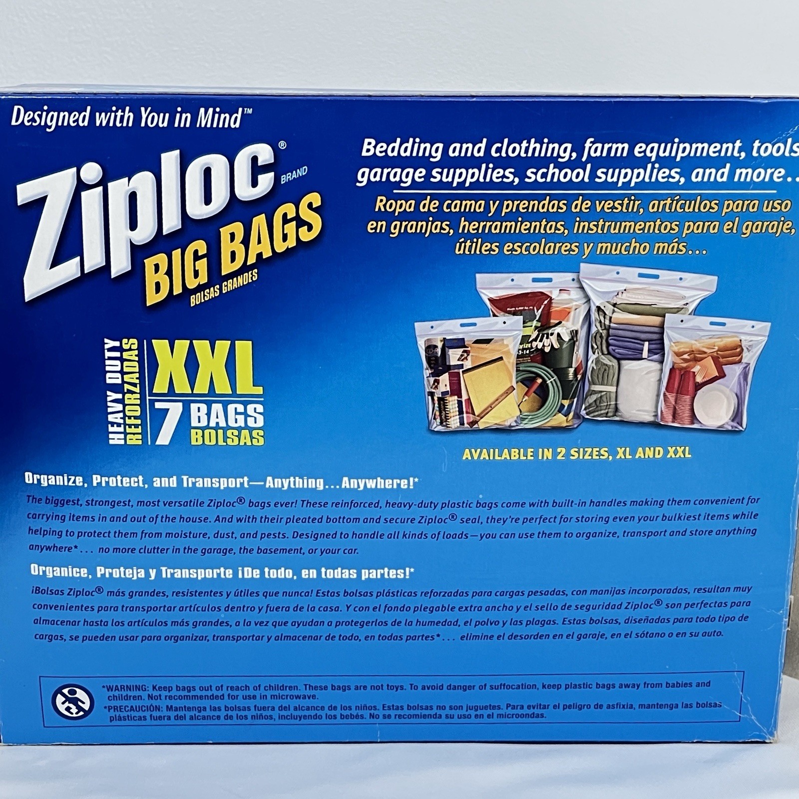Ziploc Big Bags XXL 5 Heavy Duty Bags 2ft x 2.7ft Storage Discontinued READ