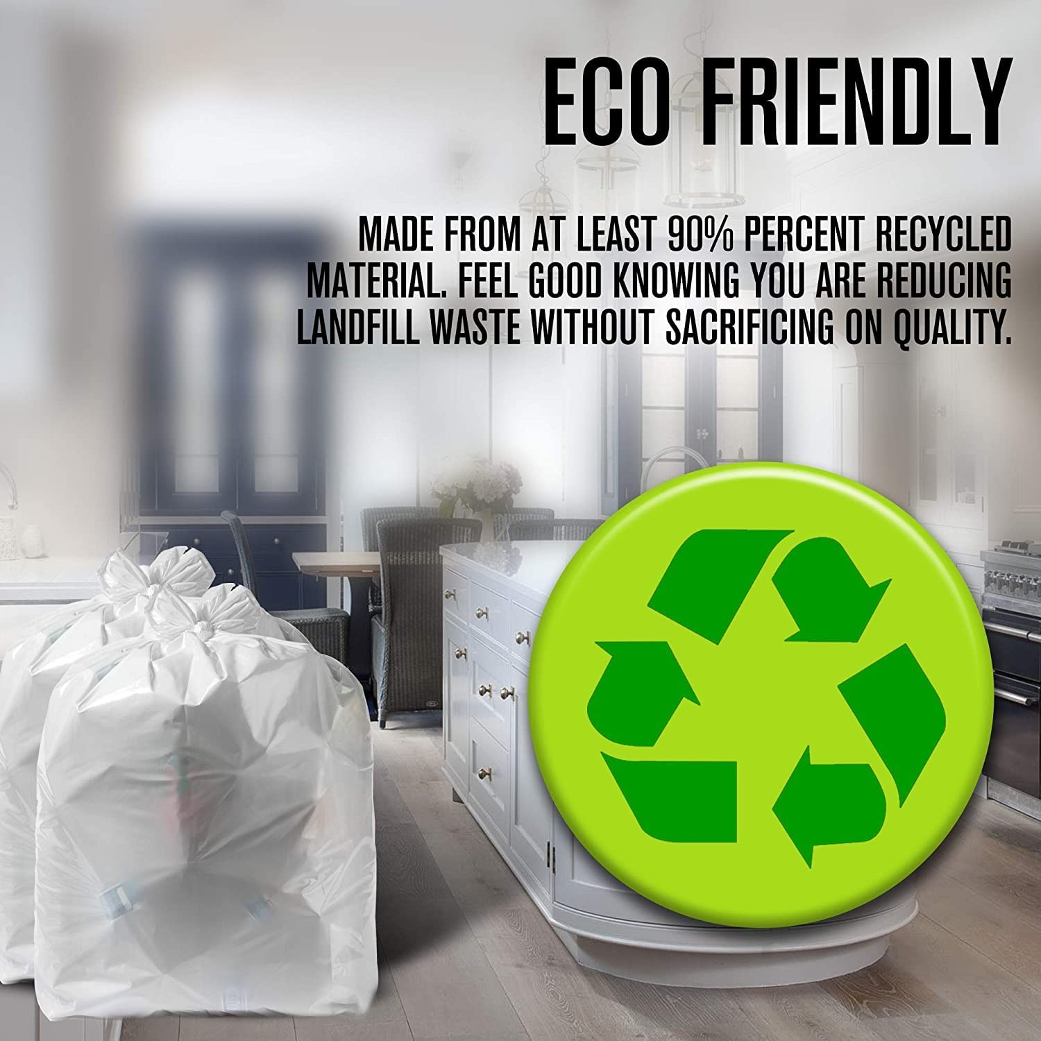 Trash Bags 18 Gallon for 15 inch Compactors – 25″ x 35″ 2.5 MIL