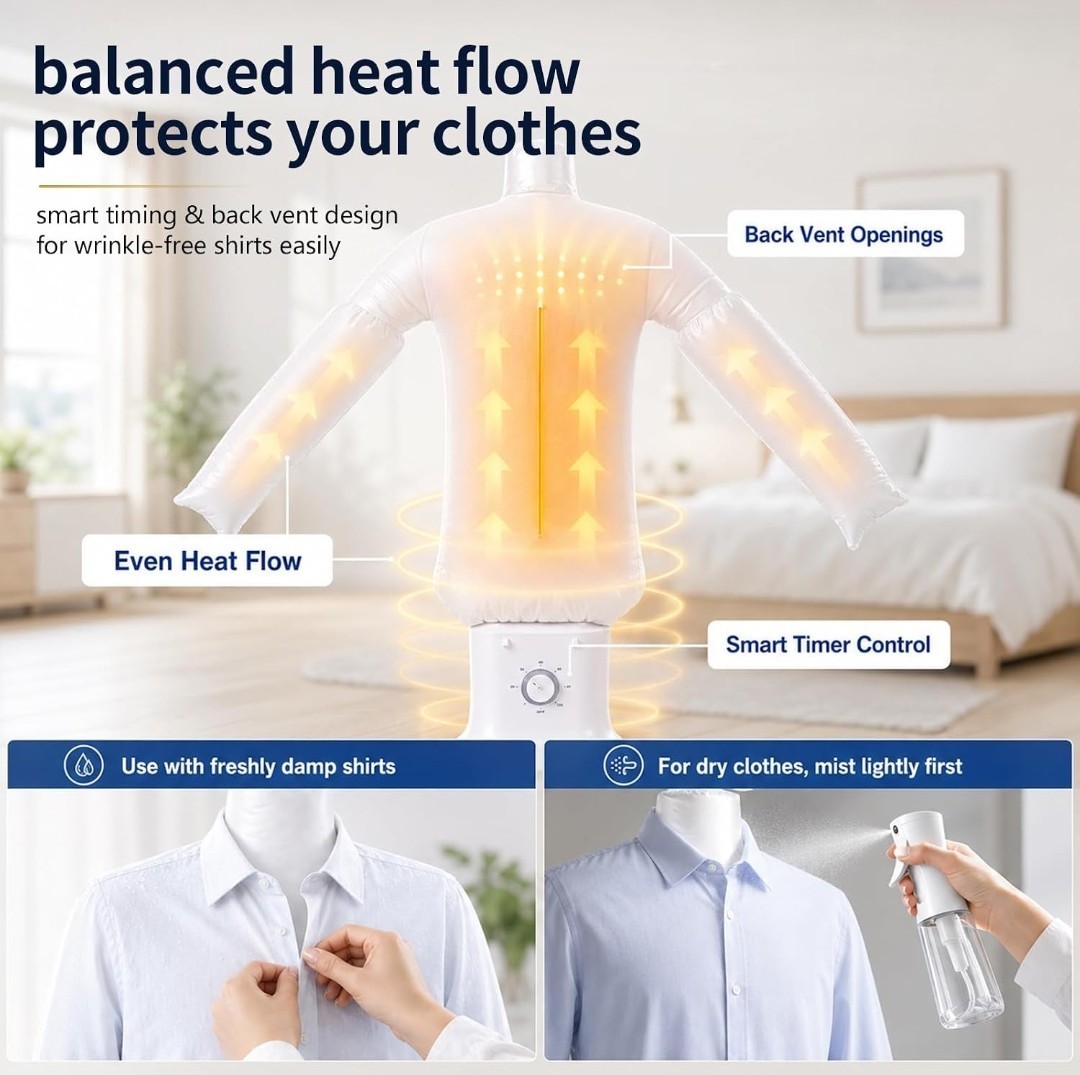 Portable Automatic Garment Dryer & Ironing Machine, Hands-Free Clothes…
