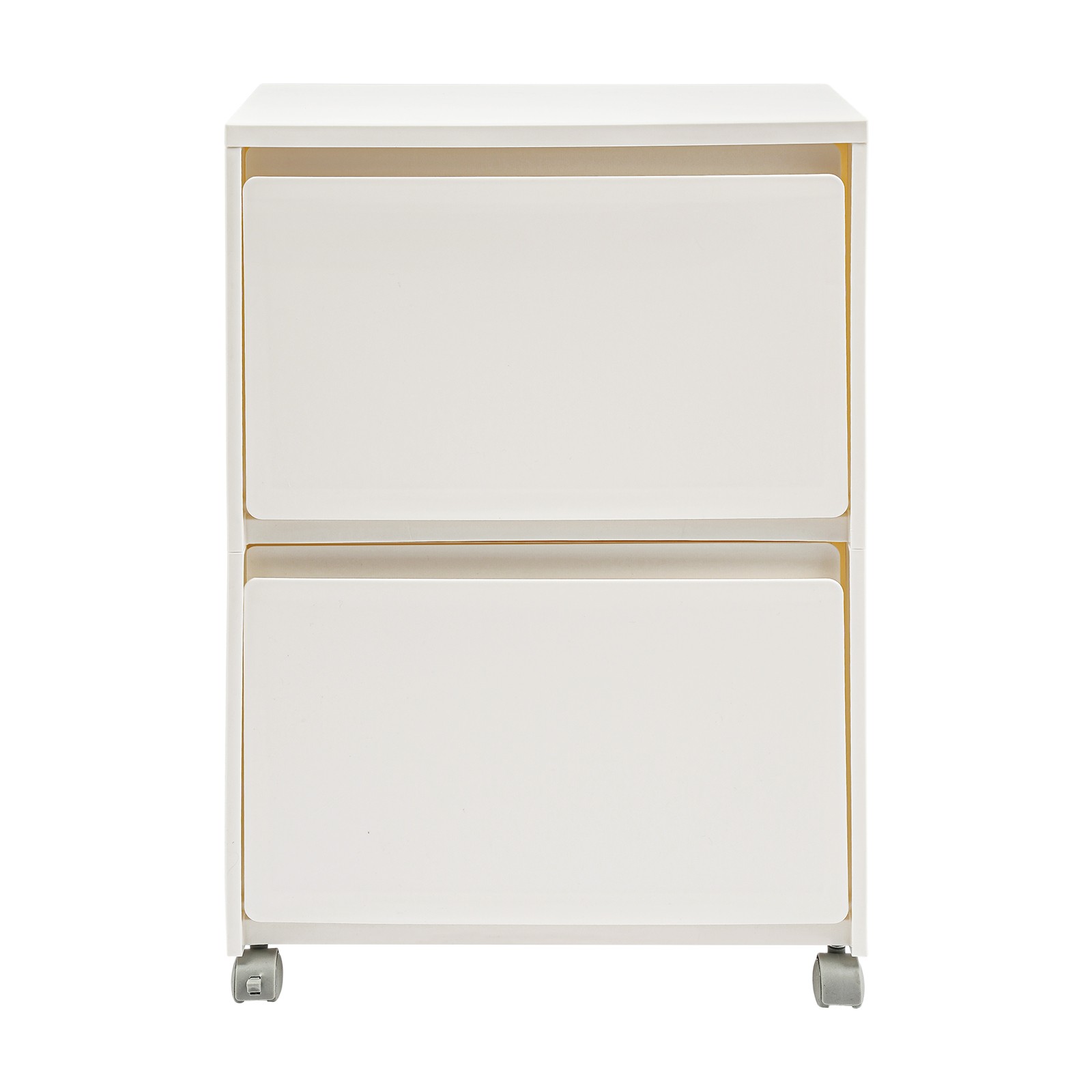 2 Tiers Rolling Shoe Storage Cabinet Mobile Shoes Organizer Sneakers Holding Box