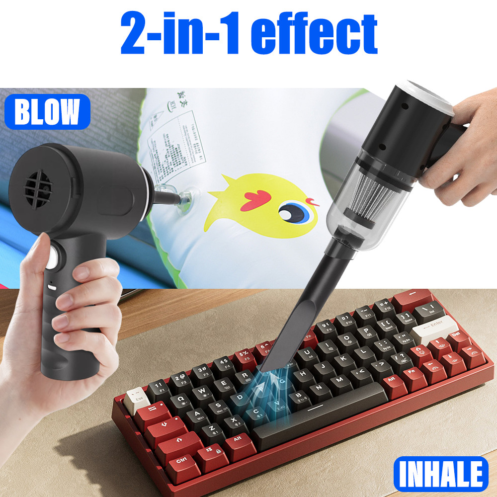 2 in 1 Compressed Air Duster Air Blower & Vacuum Cleaner Cordless Duster Blower