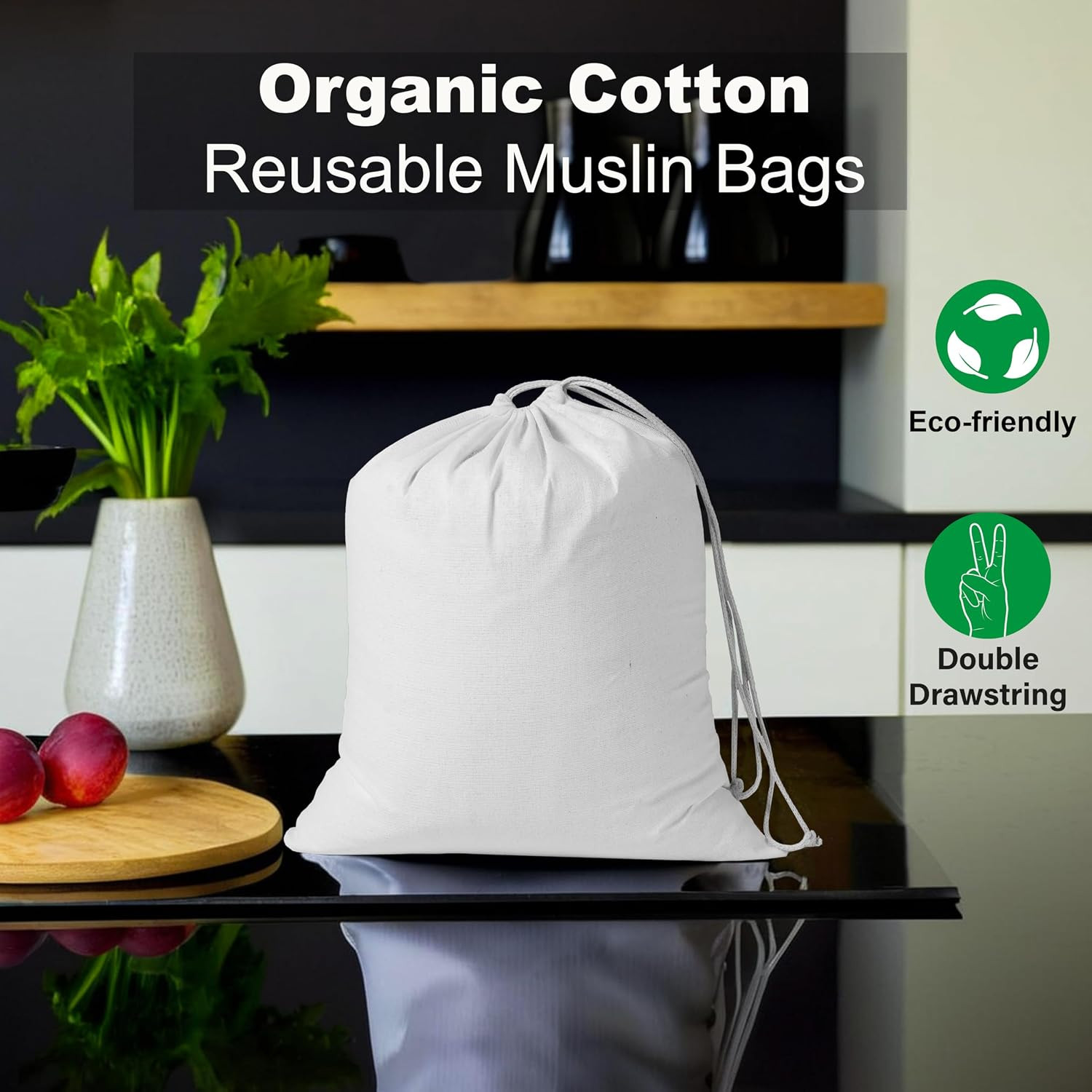 50 Pcs 3 X 4 Inches Small Muslin Bags with Drawstring Cotton Drawstring Sachet B