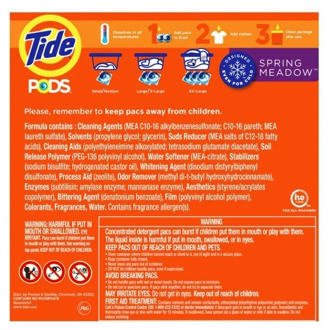 New Tide1 PODS Laundry Detergent Pacs – Spring Meadow, 156 ct Pods, Stain Free