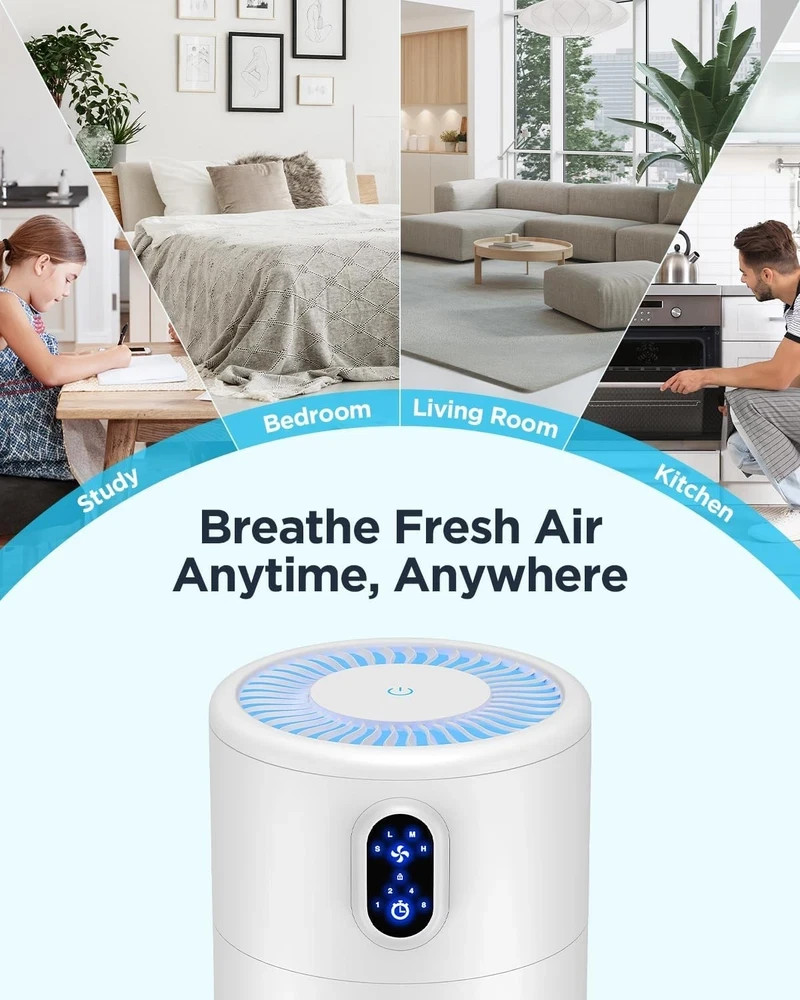 MOOKA Air Purifiers for Home Large Room up to 1076 ft², H13 True HEPA White