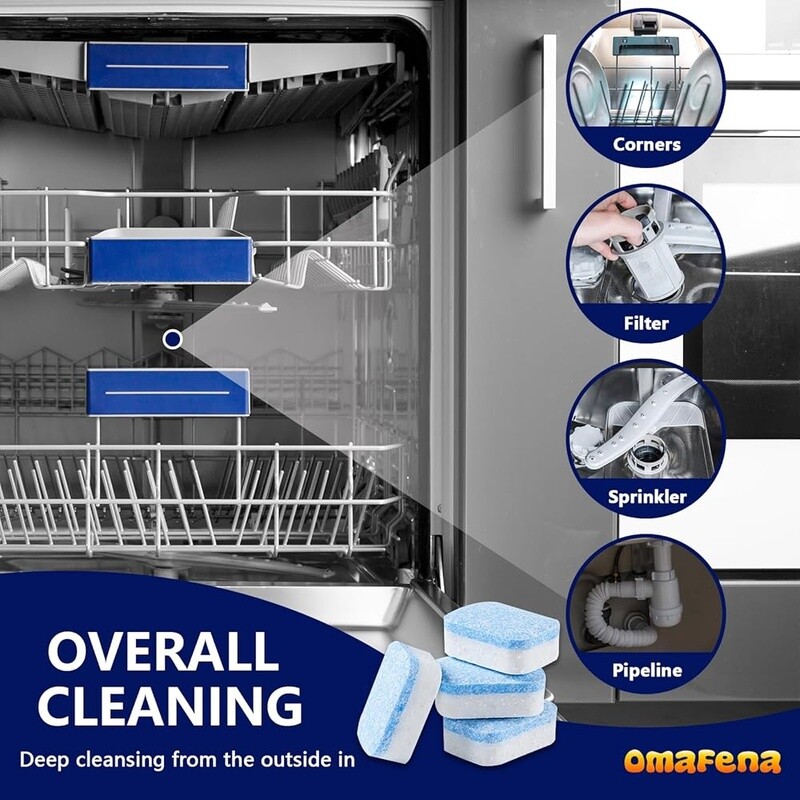 Dishwasher Cleaner Tablets 6ct Limescale Remover & Deodorizer Deep Cleaning New