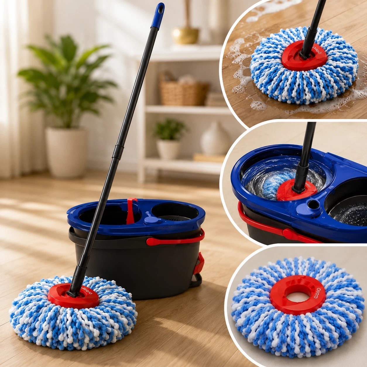 O-Cedar RinseClean EasyWring Microfiber Mop Refill 2 Pack Genuine Bin Deal
