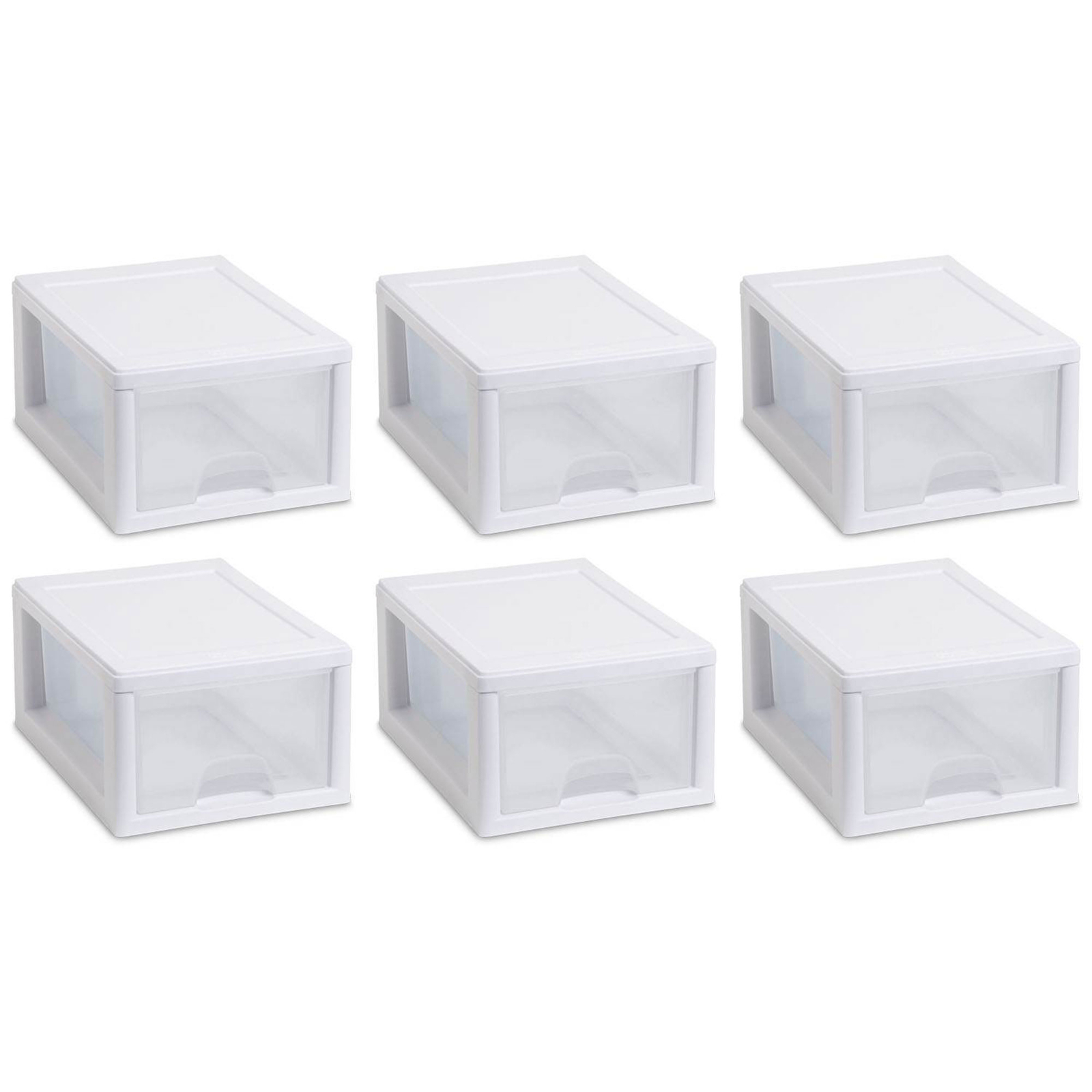 Sterilite Small Box Modular Stacking Storage Drawer Container Closet (6 Pack)