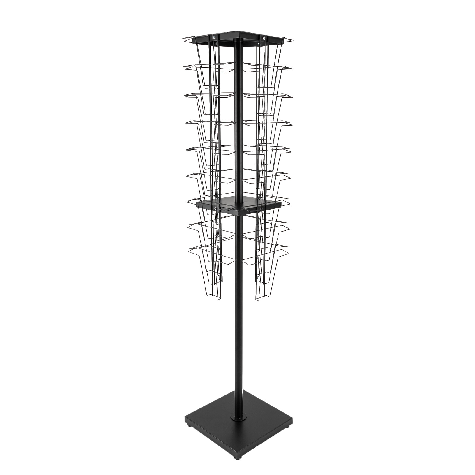 Modern Rotating Brochure Display Stand Detachable Magazine Rack With 36 Pockets