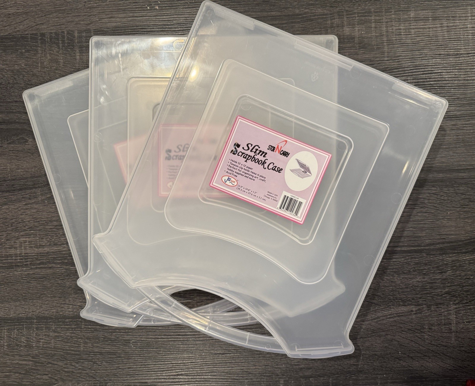 Lot of 3 Stor N Carry Slim Scrapbook Storage Cases 12×12 Acid Free Made In USA