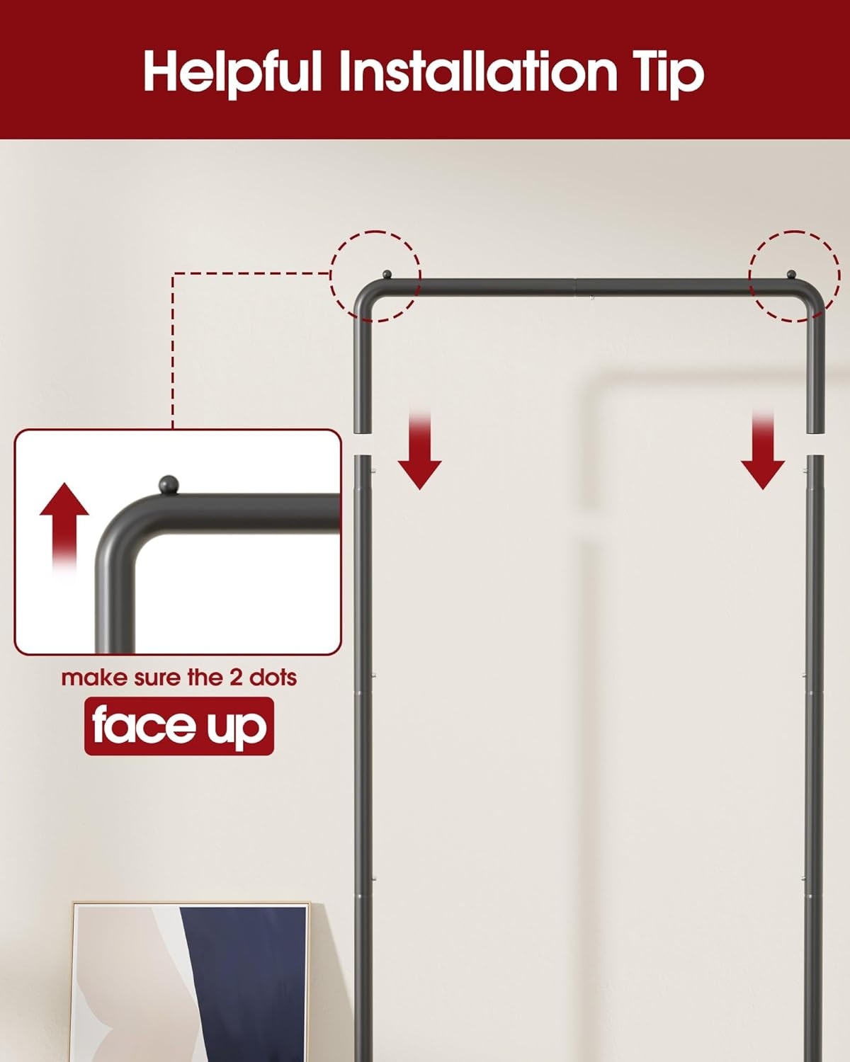 Clothes Rack – Clothing Rack with Storage Mesh Shelf & Casters, Heavy-Duty Metal