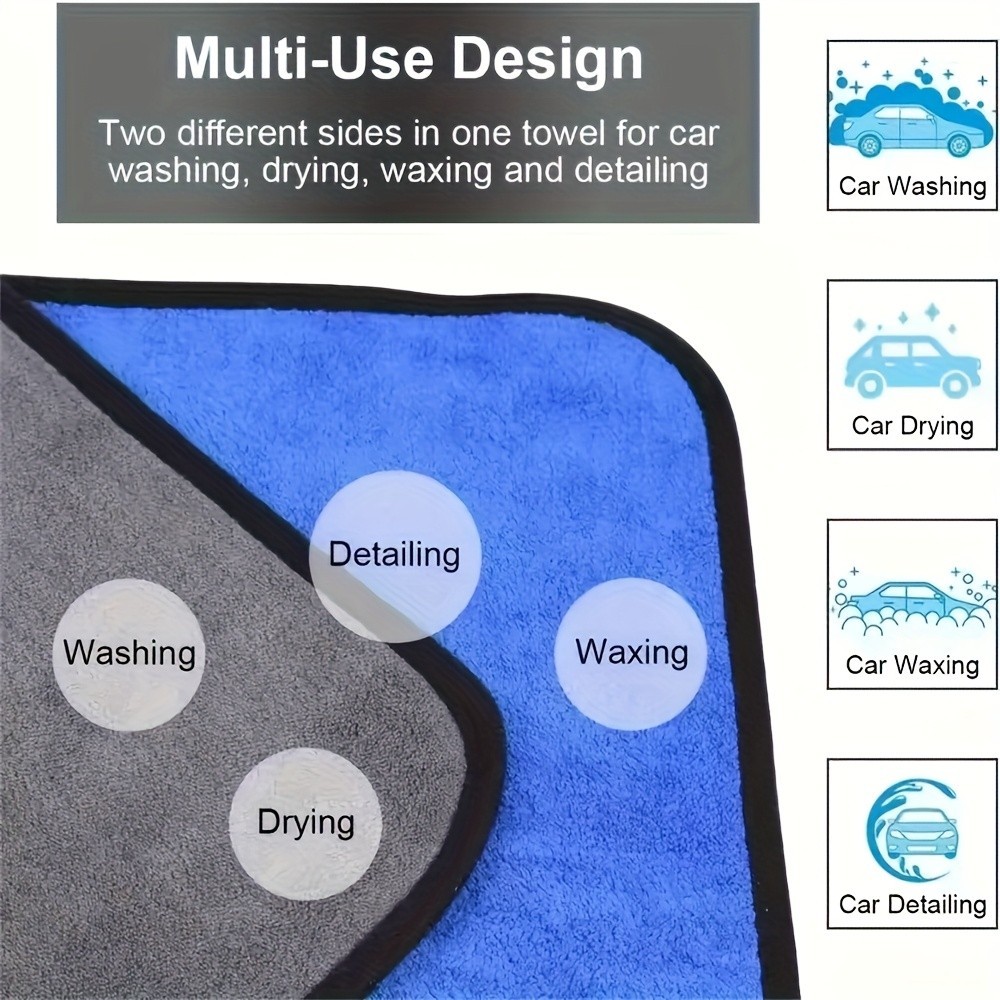 5 Pack Premium Microfiber Car Drying Towels Ultra Absorbent Auto Detailing Cloth