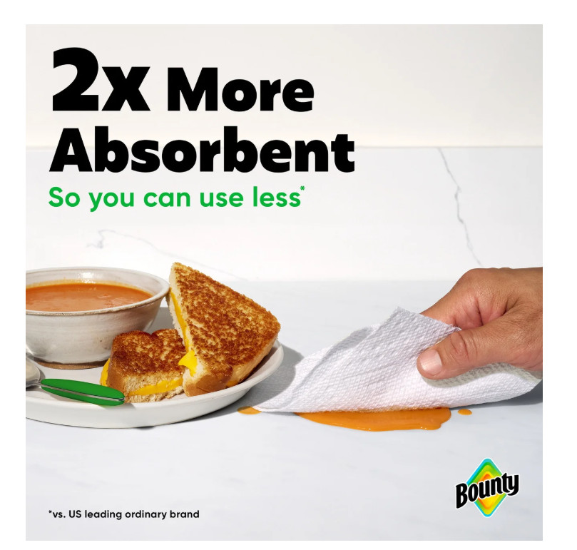 Bounty Paper Towels Select-A-Size White, 6 Triple Rolls, 123 Sheets Per Roll