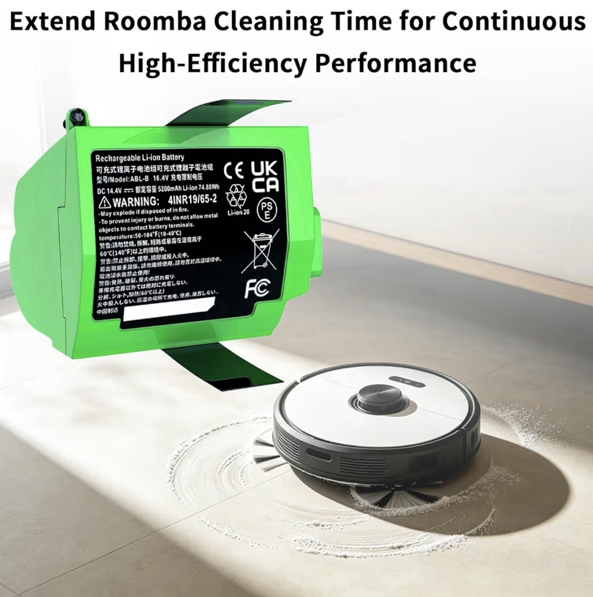 5200mAh Replacement Battery for Roomba S9 S9+ 9550 955020 ABL-B 14.4V