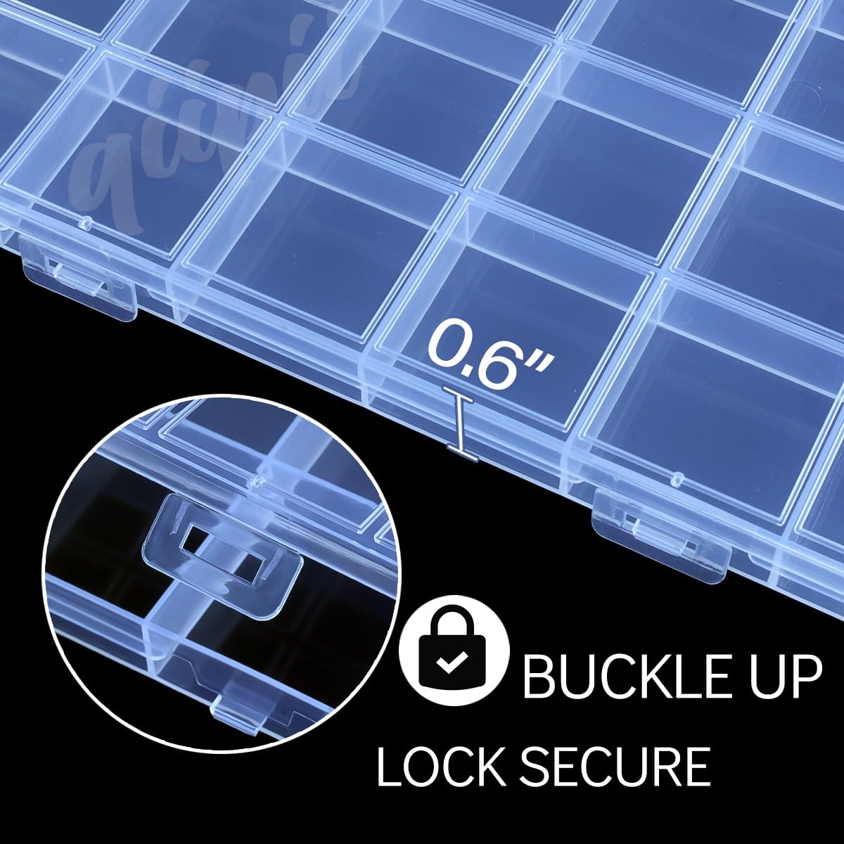 1 Pcs 24 Grids Clear Plastic Organizer Box Storage Container for Crafts Beads
