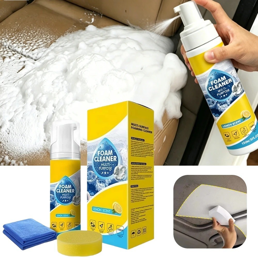 4-in-1 Multi-Enzyme Foam Cleaner, Deep Cleaning Spray for Car Kitchen Bathroom.