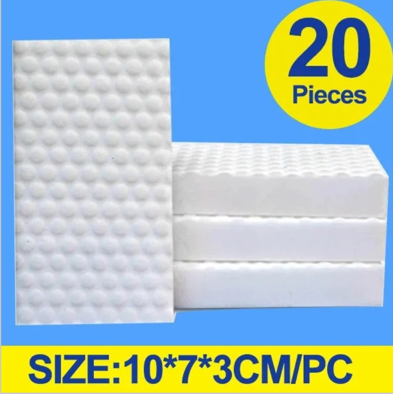 20pcs Compressed Melamine Magic Sponges Multi-Purpose Cleaning Tools – NEW