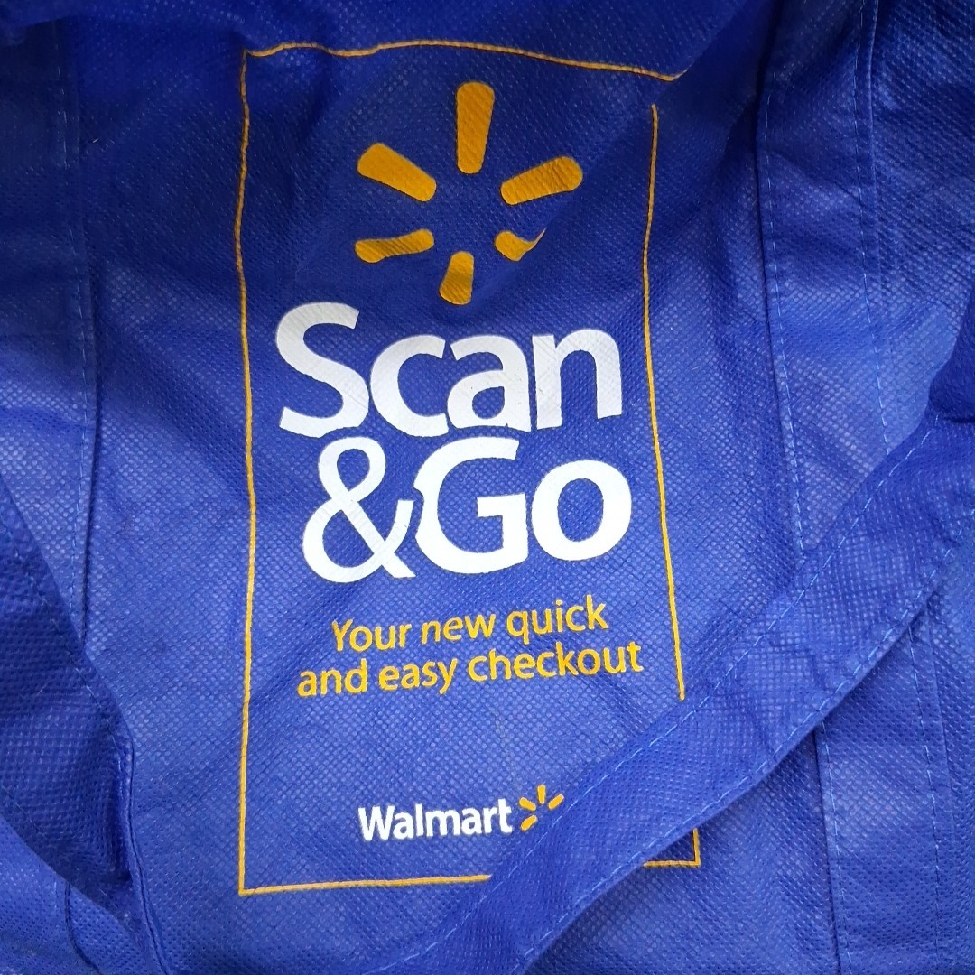 Walmart Reusable Canvas Scan & Go Logo Blue 10″ x 6″ x 10″ Shopping Bag
