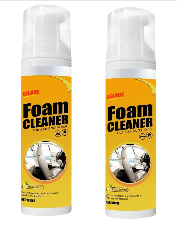 2Pcs Multipurpose Foam Cleaner Spray 100ml, Foam Cleaner for car and House Lemon