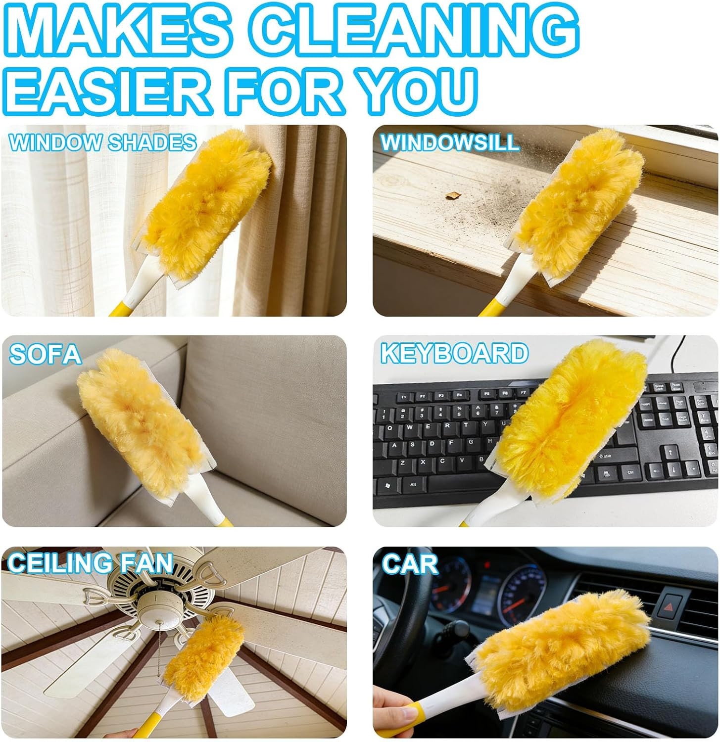 20 Pack Heavy Duty Duster Refills for Swiffer, Multi-Surface 360° Disposable