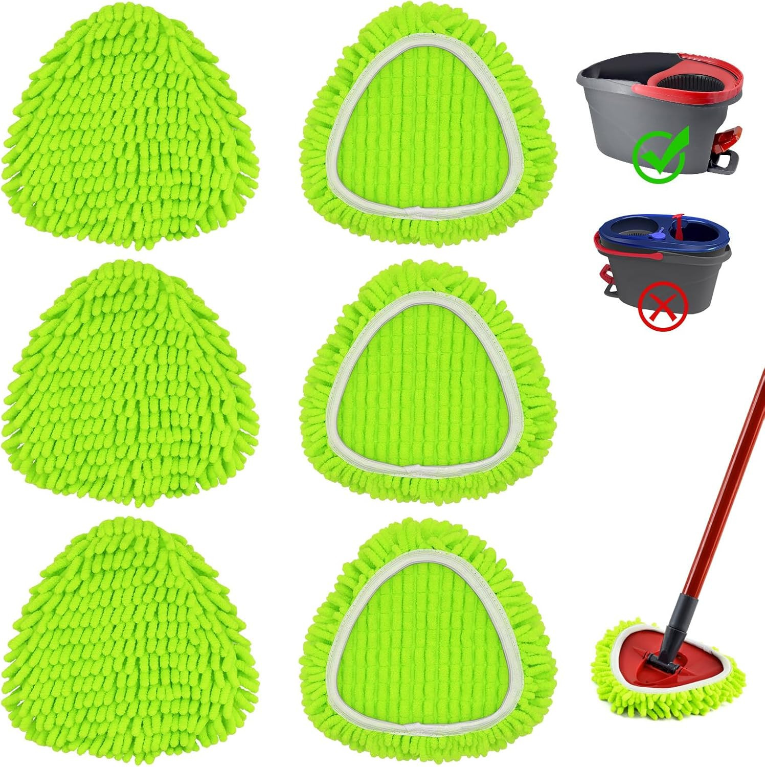 6 Pack Mop Head Replacement Compatiable with Ocedar Easywring Mop,Mop Heads Refi