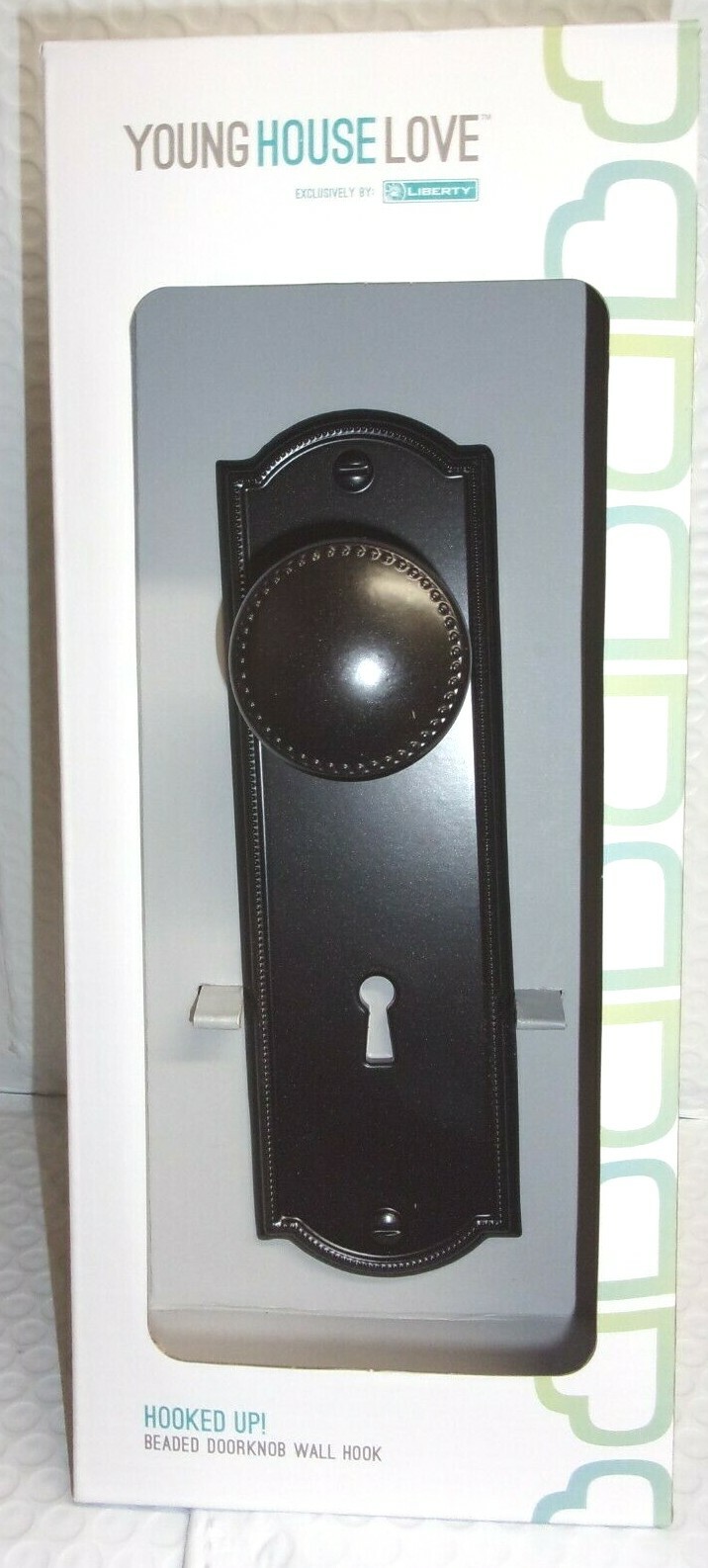 Liberty Hardware’s YOUNG HOUSE LOVE Cocoa Bronze Beaded Doorknob Metal Wall Hook