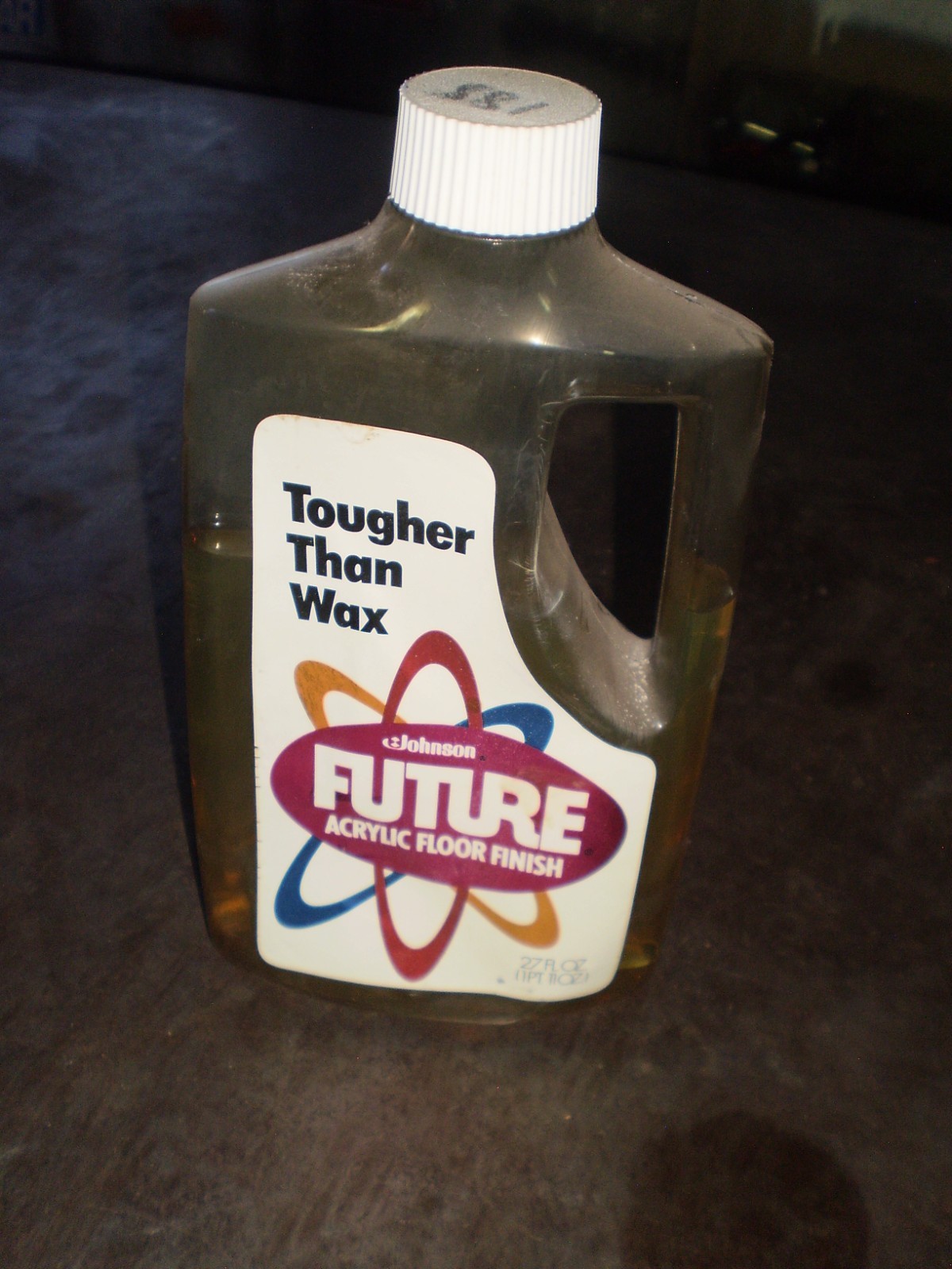 Vintage FUTURE Acrylic Floor Finish 27 oz S.C. Johnson & Son Bottle is 75% Full