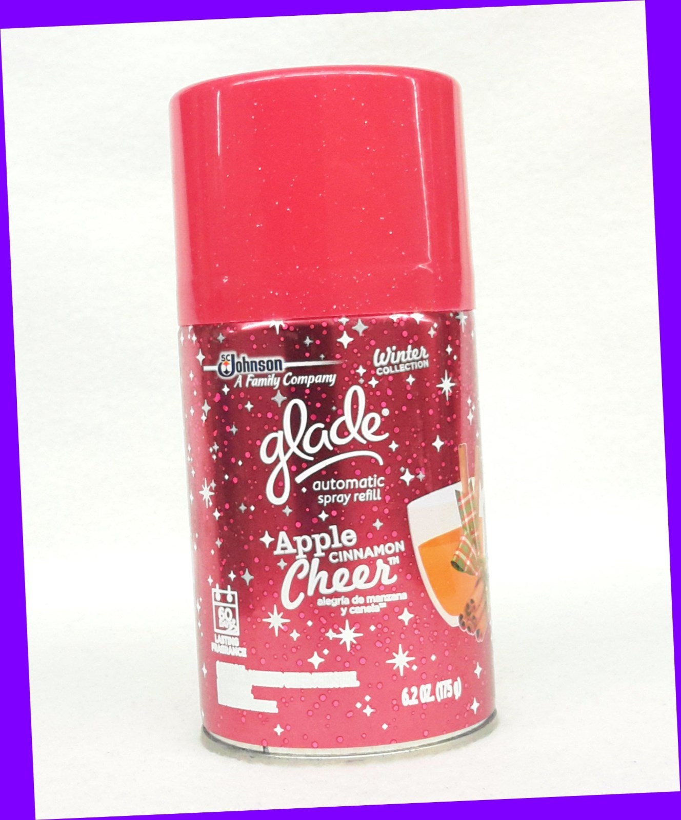 1 Glade Automatic Air Freshener APPLE CINNAMON CHEER Spray Refill 60 days Scent!