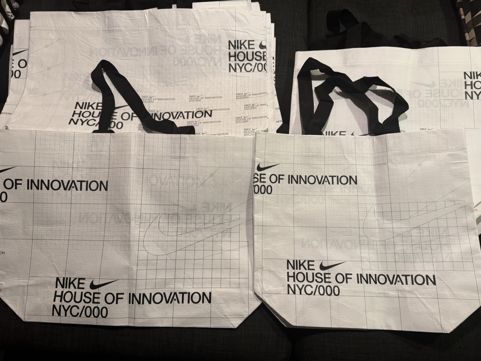 Nike NYC Shopping Tote Bag Reusable Shopping Eco XL White 19.5 x 17.5 x 6