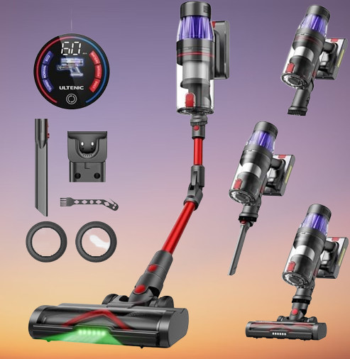 Ultenic 600W 55Kpa 60Min Cordless Vacuum Bendable Wand
