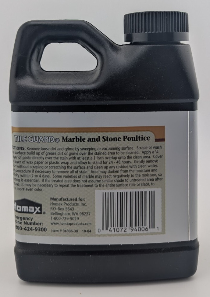 OPENED, FULL Homax Tile Guard Marble & Stone Poultice 1 Pint Cleaning Paste