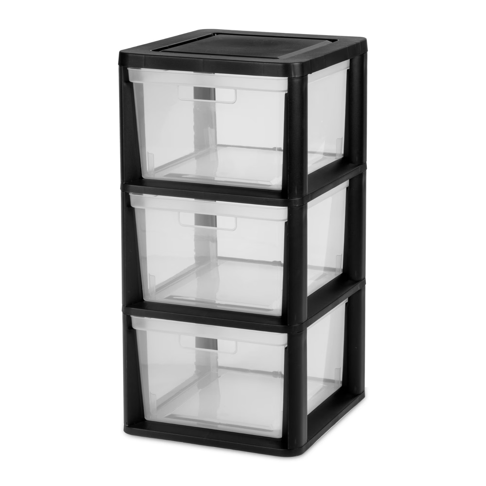(2 pack) Sterilite 3 Drawer Tower Plastic Storage Organizer Black