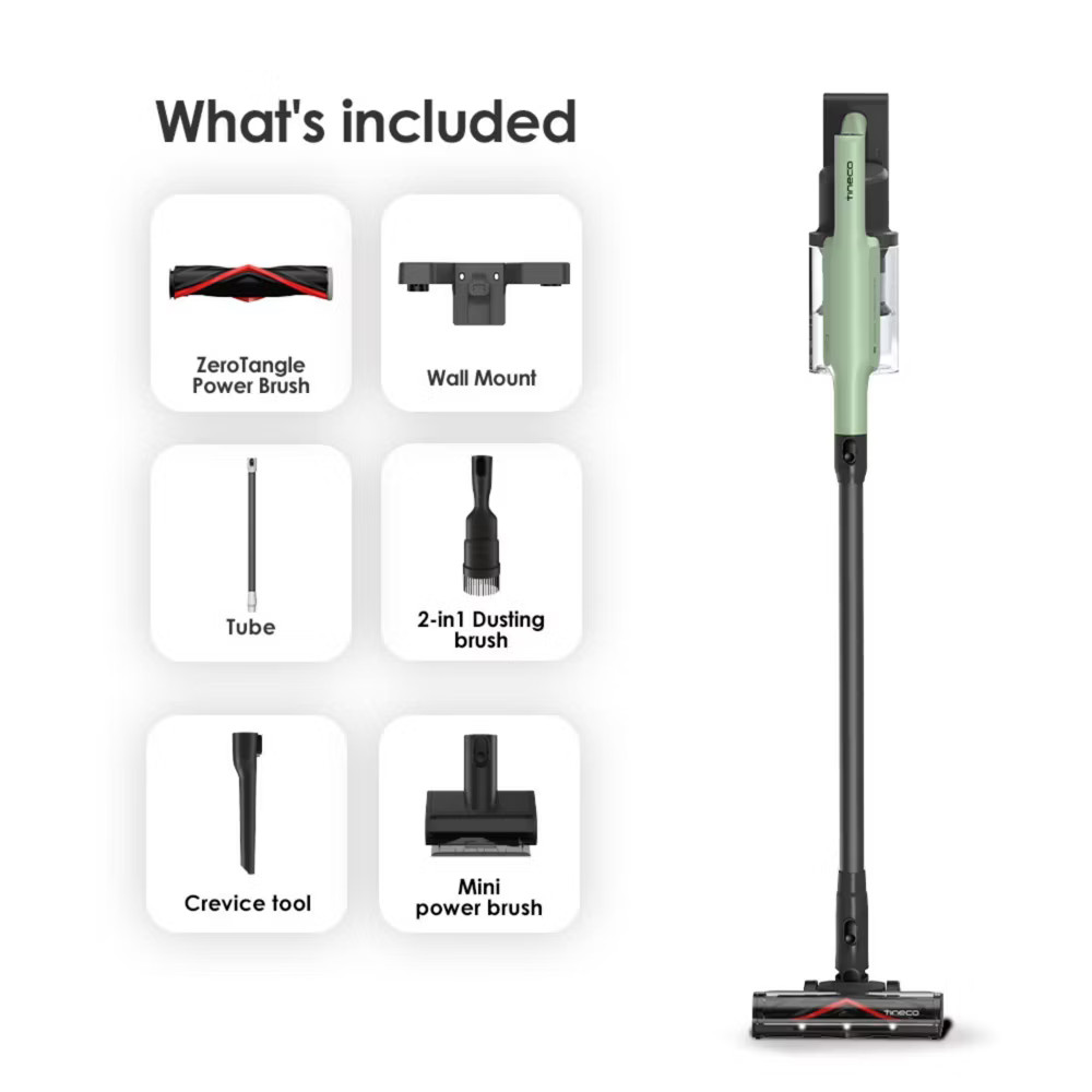 Tineco GO Pet Cordless Stick Vacuum with ZeroTangle Brush Technology Seafoam