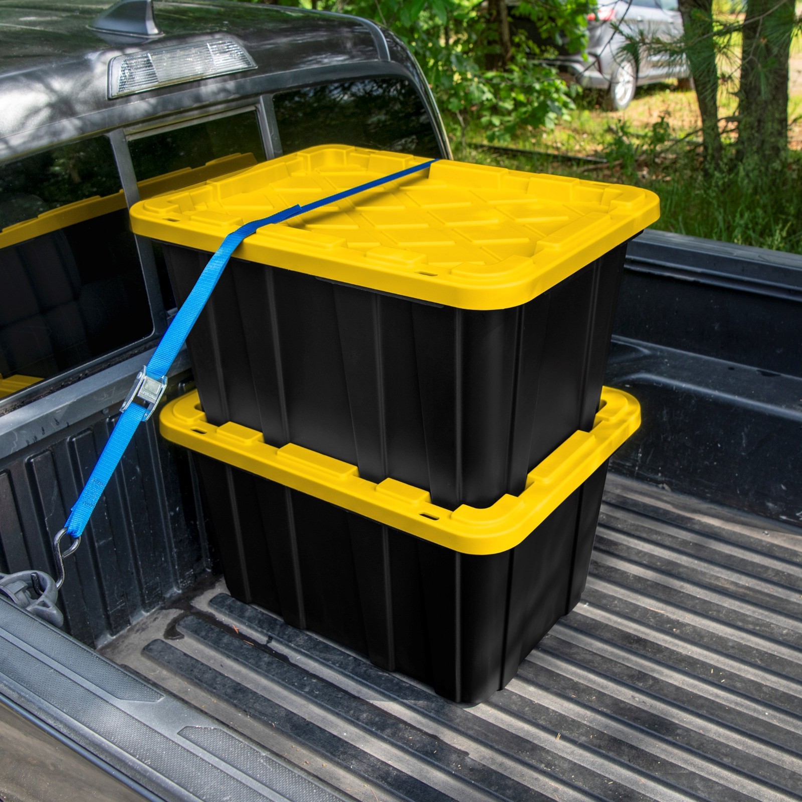 Sterilite Large Storage Bin, 27 Gallon Durable Plastic Storage Tote with Snap-O