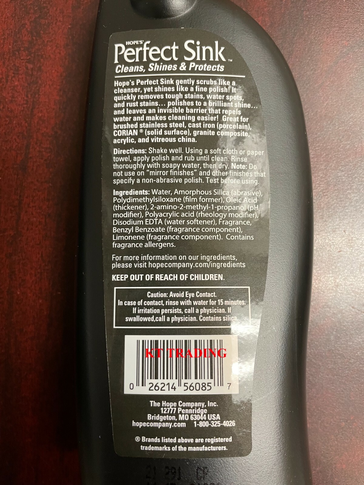 HOPE’S Perfect Sink Stainless Iron CLEAN SHINE & PROTECT Water Repellent Coating
