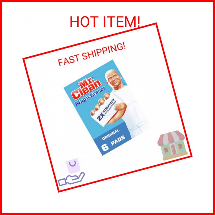 Mr. Clean Magic Eraser Original Cleaning Pads, Multi Purpose Cleaner, 6 Count