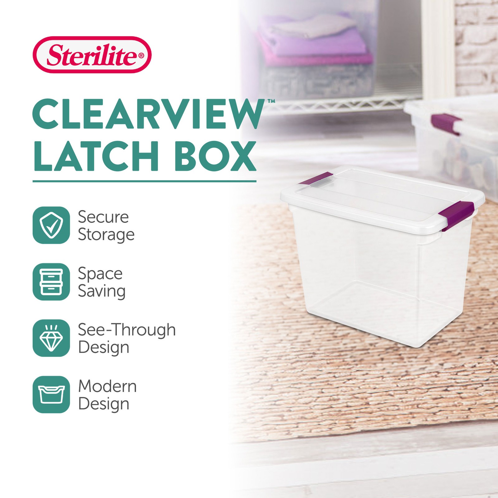 Sterilite 27 Quart ClearView Clear Plastic Stacking Storage Container (6 Pack)