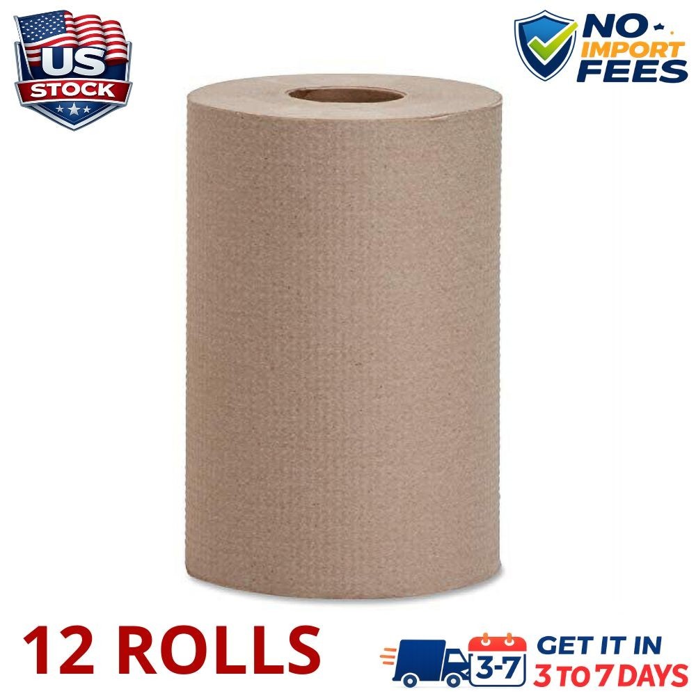 Hardwound Roll Towels Kraft Paper Towels for Commercial Dispenser 12 Pk