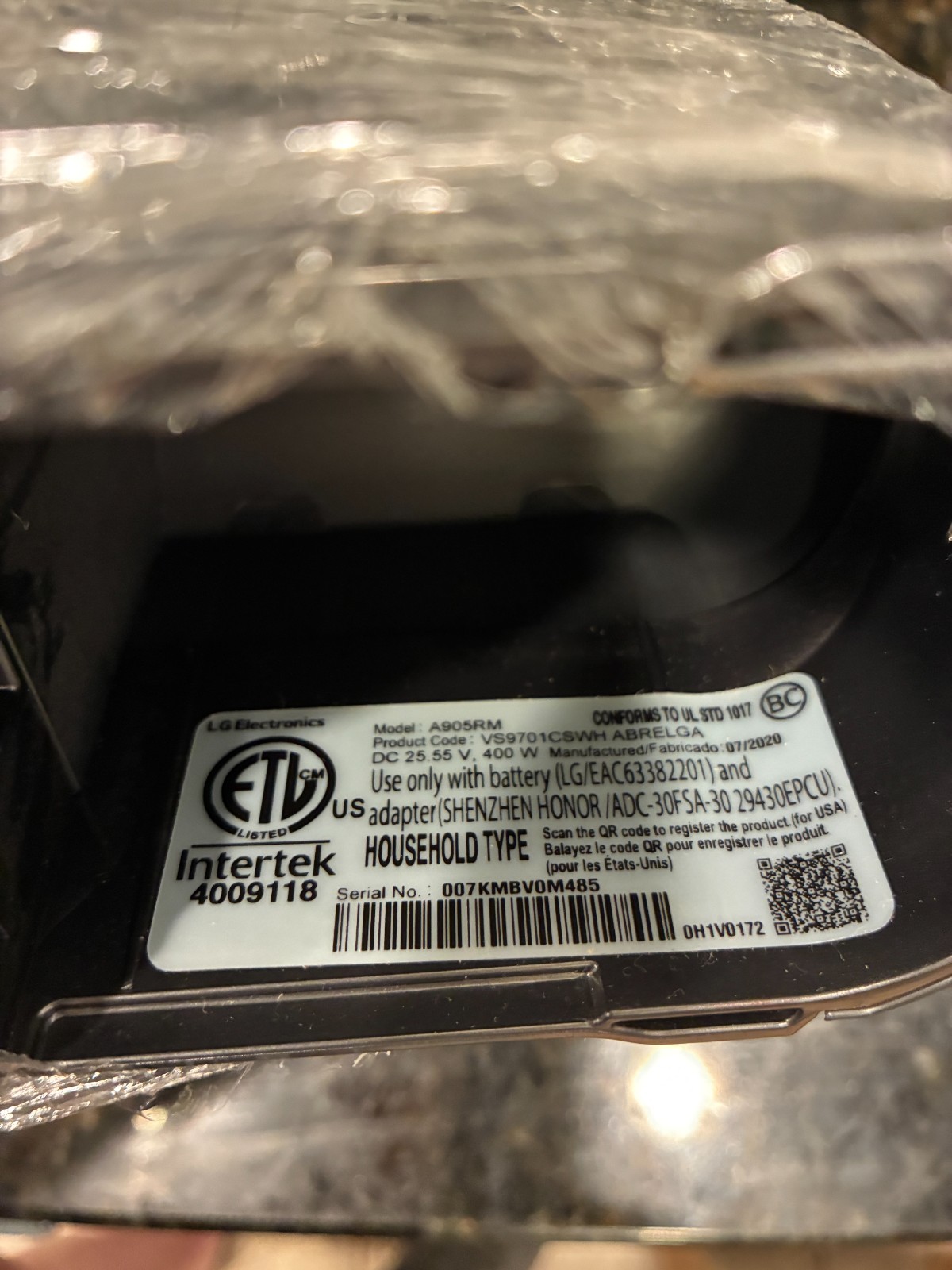 NEW GENUINE OEM LG CordZero Vacuum Main Motor Body w Lid