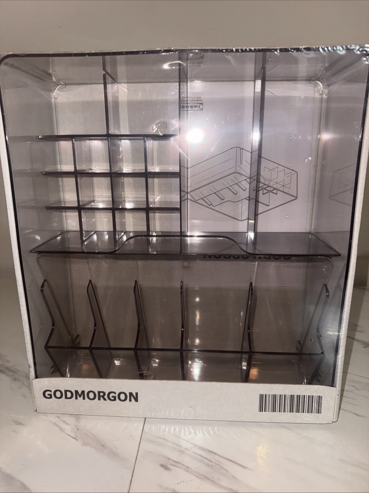 IKEA GODMORGON Storage Box with Compartments 32x28x10 Cm – 12 1/2x11x4”