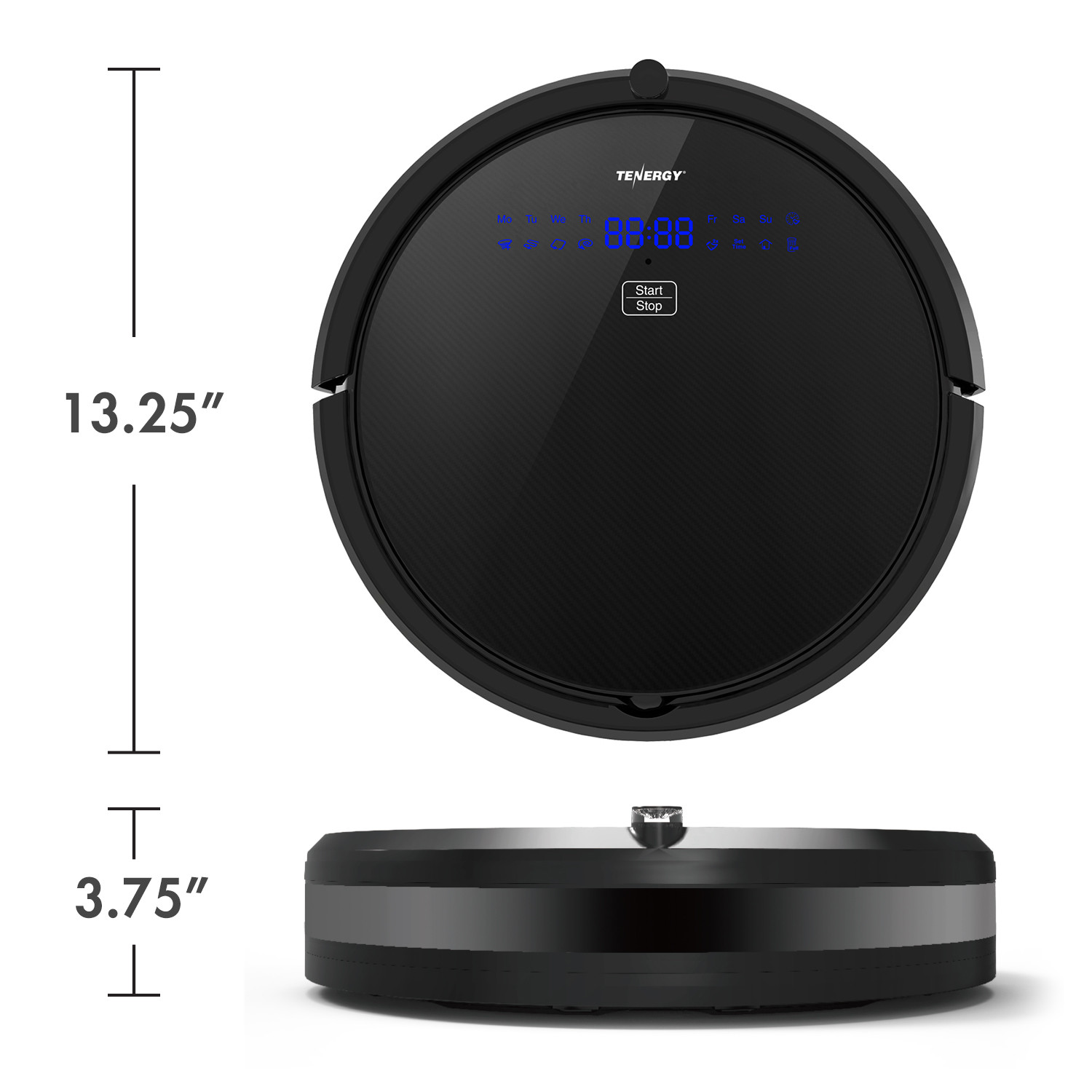 Tenergy Robot Vacuum Cleaner Max Power Suction Self-Charging Floors Thin Carpets