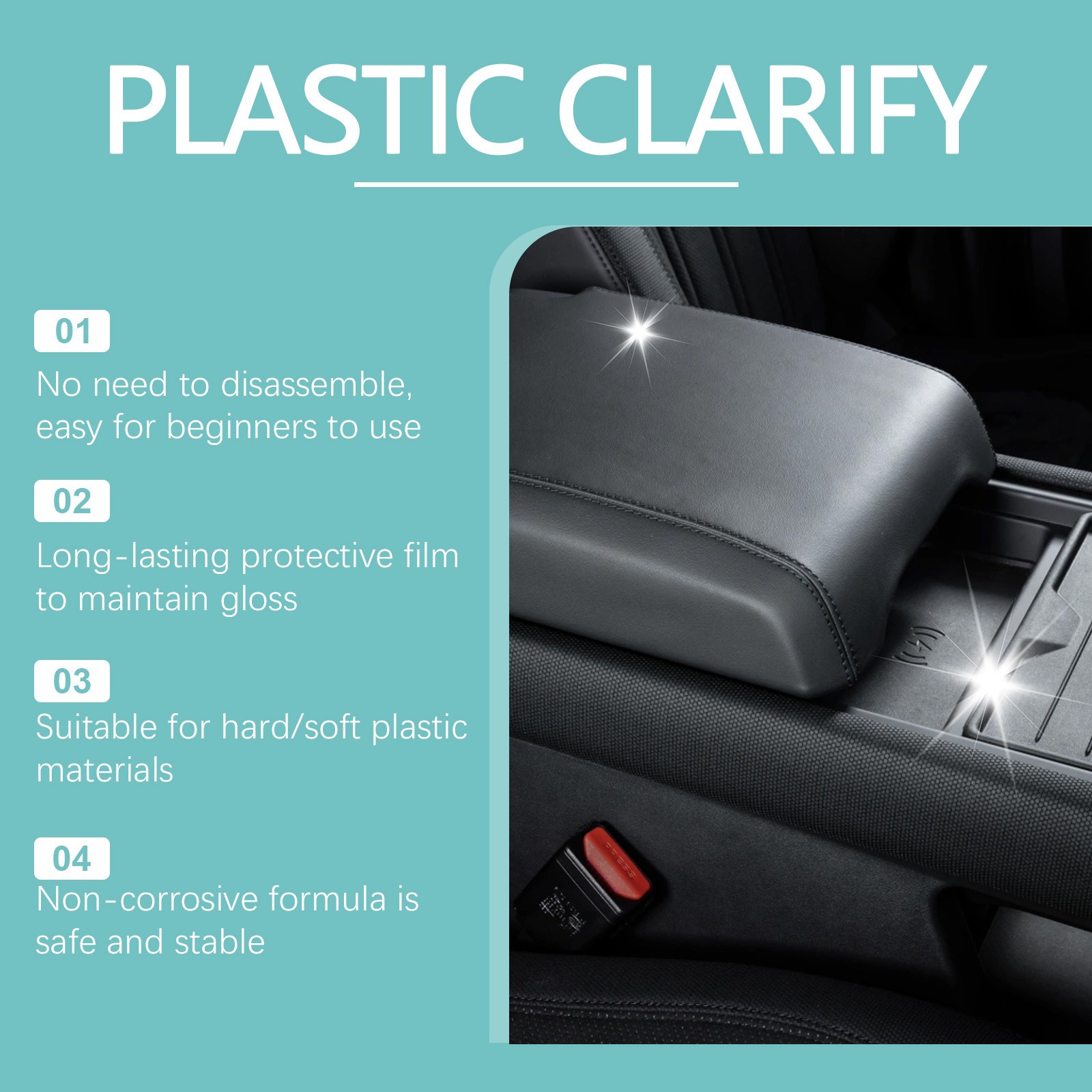 Plastic Clarify,Plastic Clarify For Cars,Waterless Spray Wax,Rubber,Detailer