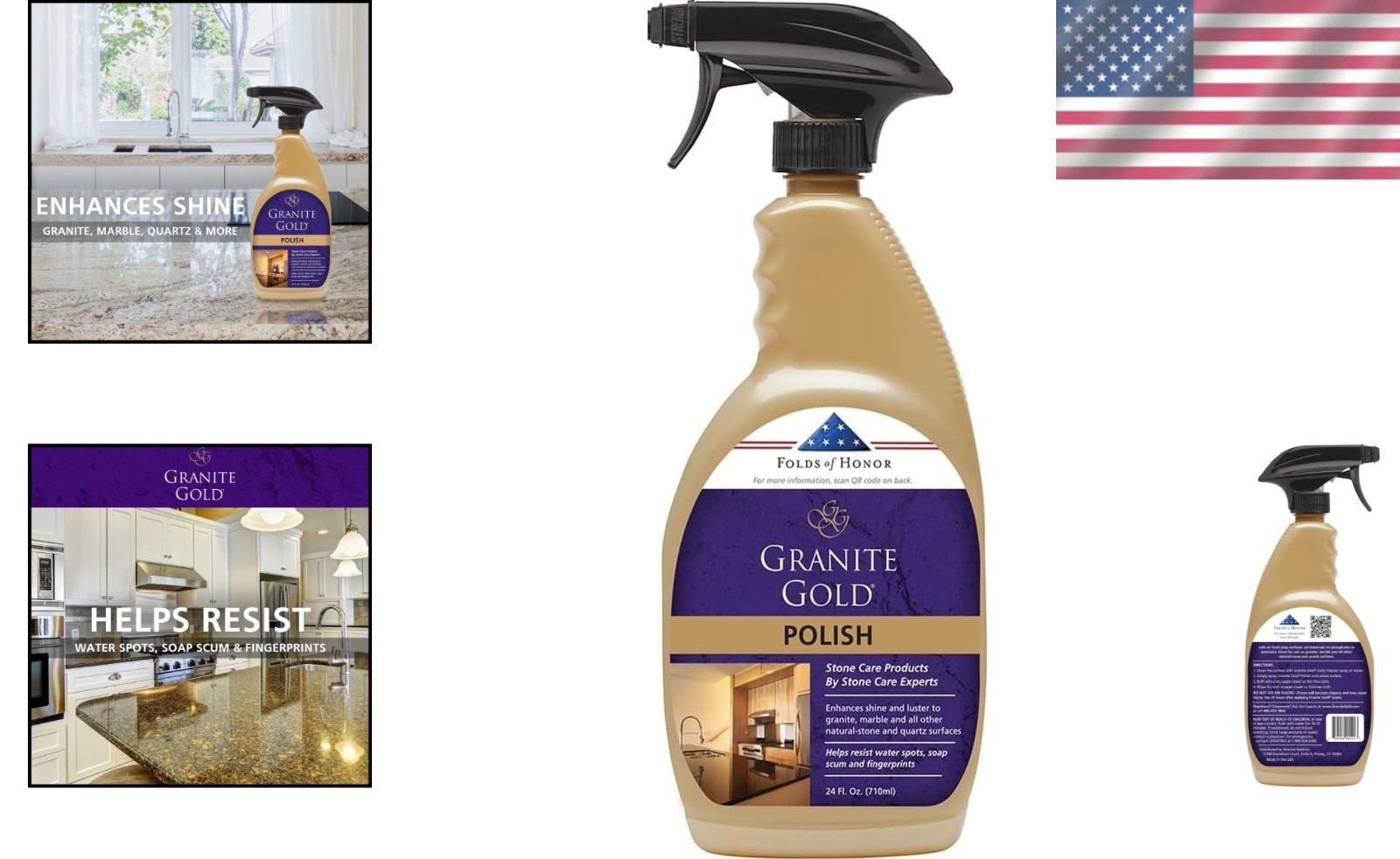 Natural Stone Cleaner Spray – 24 Oz Polish for Marble & Travertine Surfaces