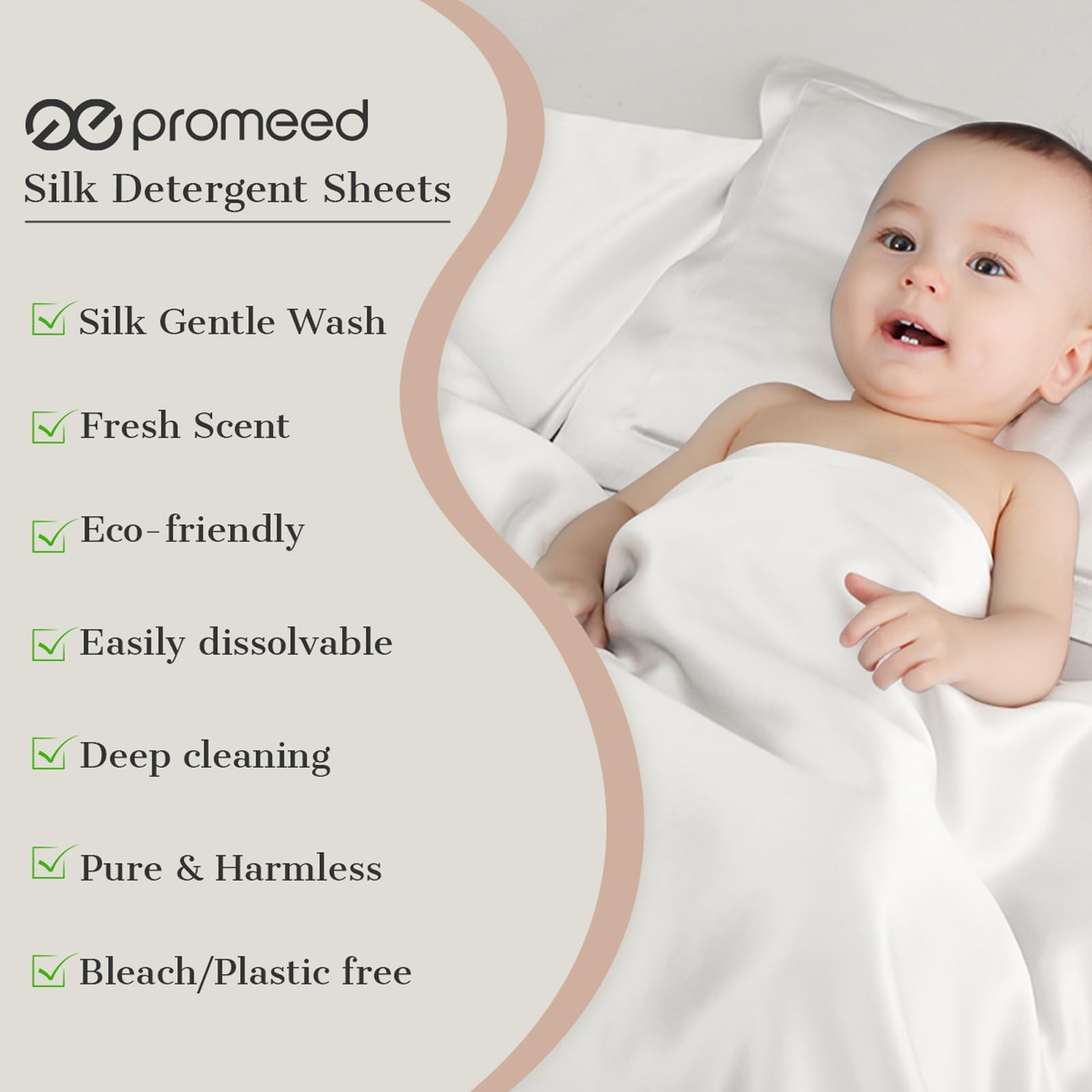 30 PCS Unscented Silk Detergent Sheets 60 Loads EcoFriendly Fragrance Free
